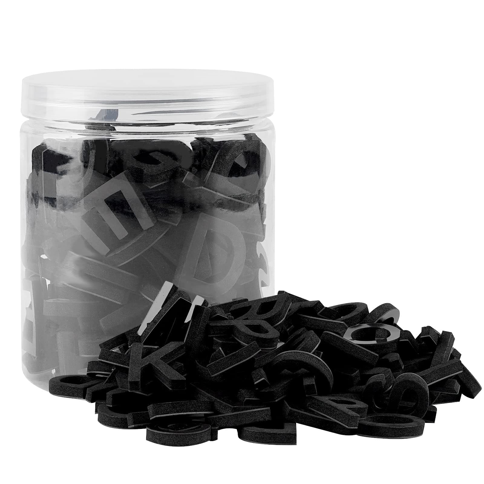 Decorative Magnetic EVA Alphabet Letters/Arabic Numerals for Refrigerator/White Board (117pcs Letters Black)