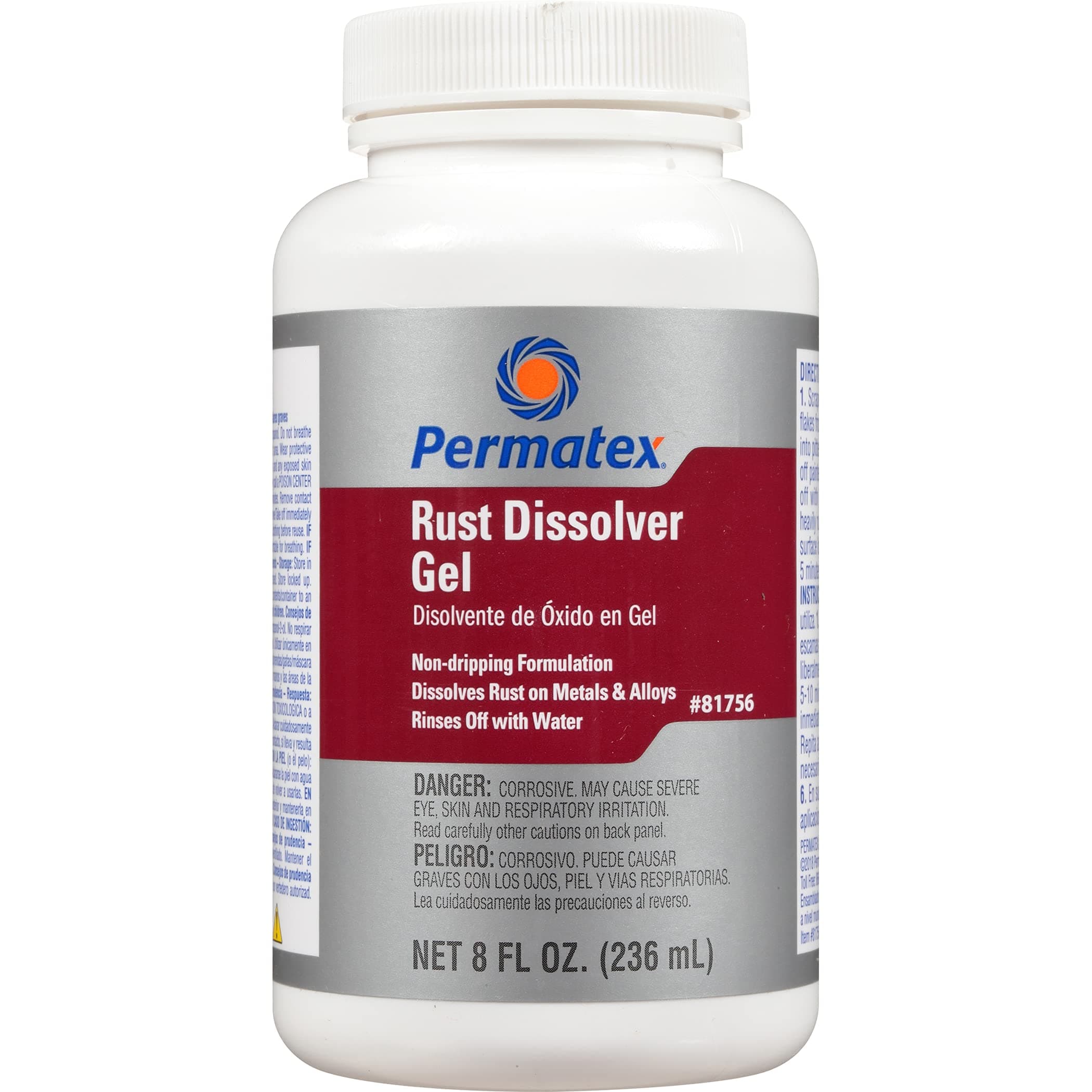 Permatex 81756 Rust Dissolver Gel, 8 oz., Red