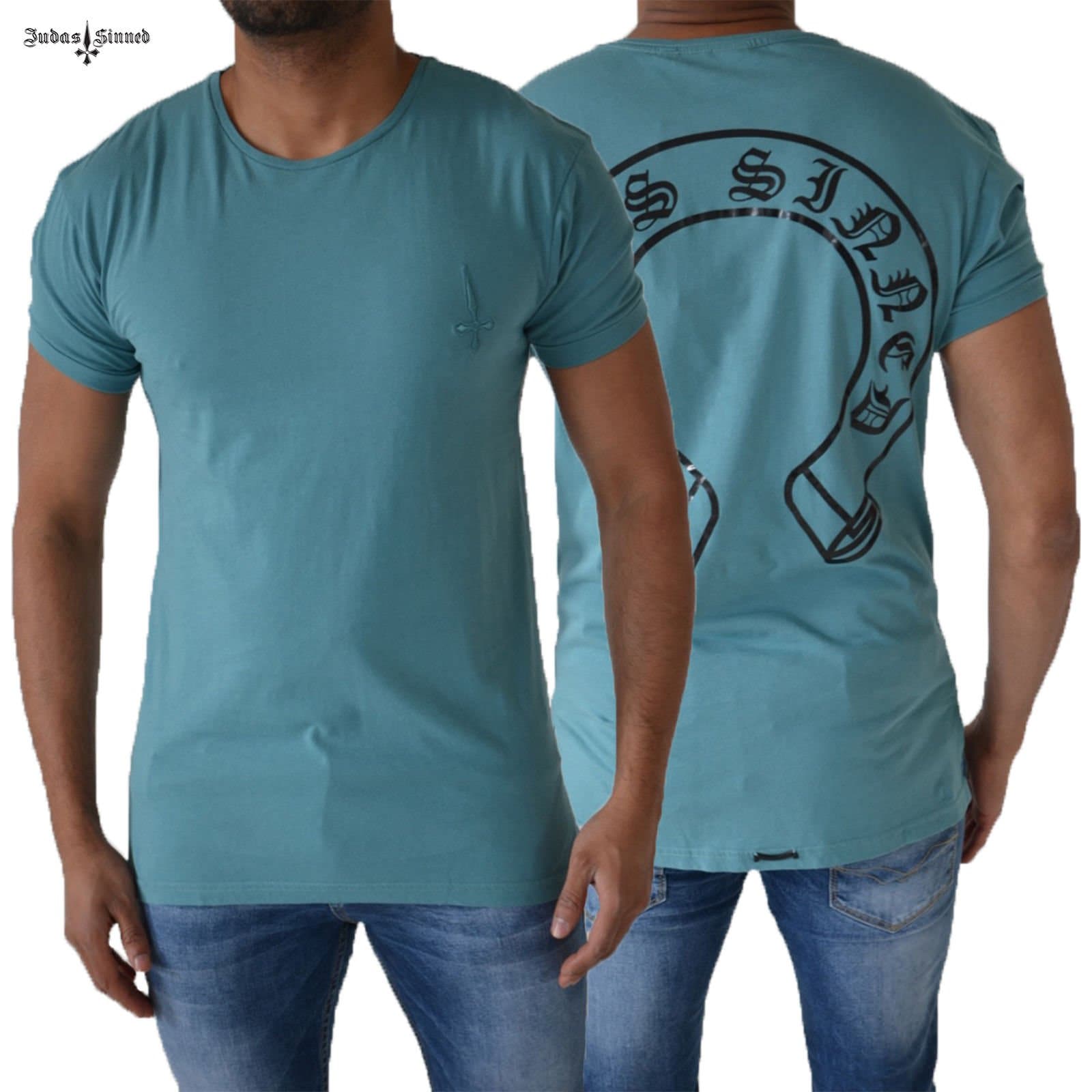 Judas Sinned Mens Crew Neck Scoop Graphic Picture Longline Stylish Designer Short Sleeve T Shirt Tee Top 10 Various Styles & Colours