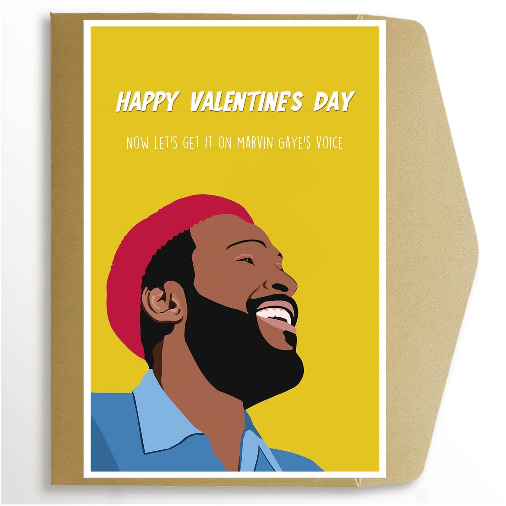 Funny Marvin Gaye Valentine’s Day Card for Him, Marvin Gaye’s Voice Valentine’s Day Card, Now Let’s Get It on Marvin Gaye’s Voice