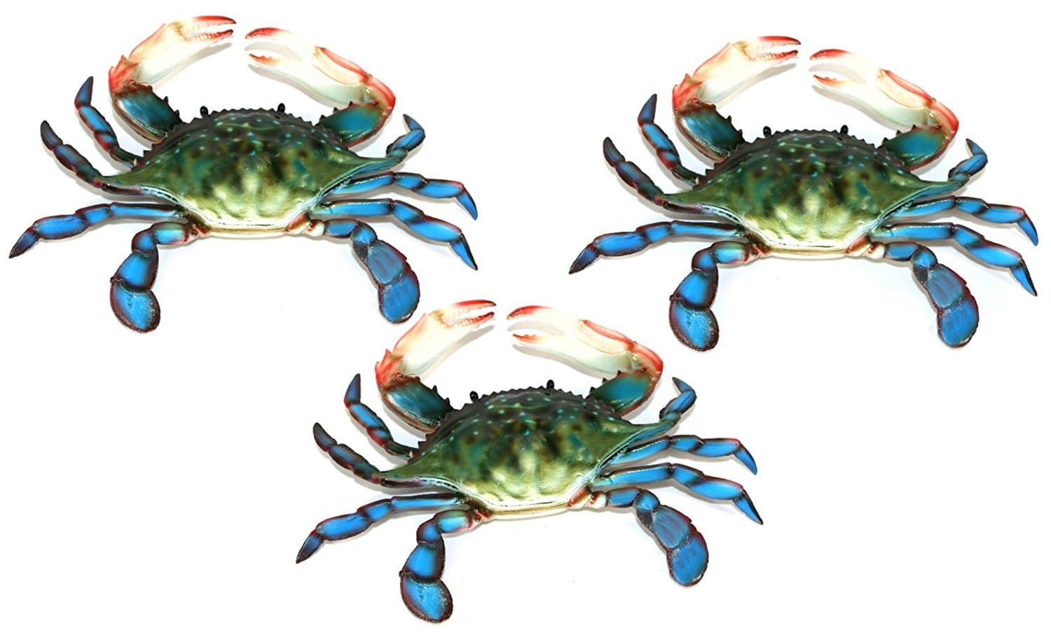 Charlotte International 6 inch Maryland Blue Crab Set of 3 Beach Tiki Bar Wall Decor