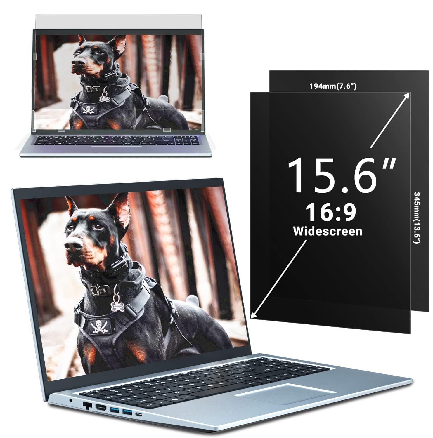 ZOEGAA2-Pack Laptop Privacy Screen 15.6 inch Laptop Privacy Screen Filter for 16：9-Laptop Screen Privacy Shield Anti Glare Blue Light