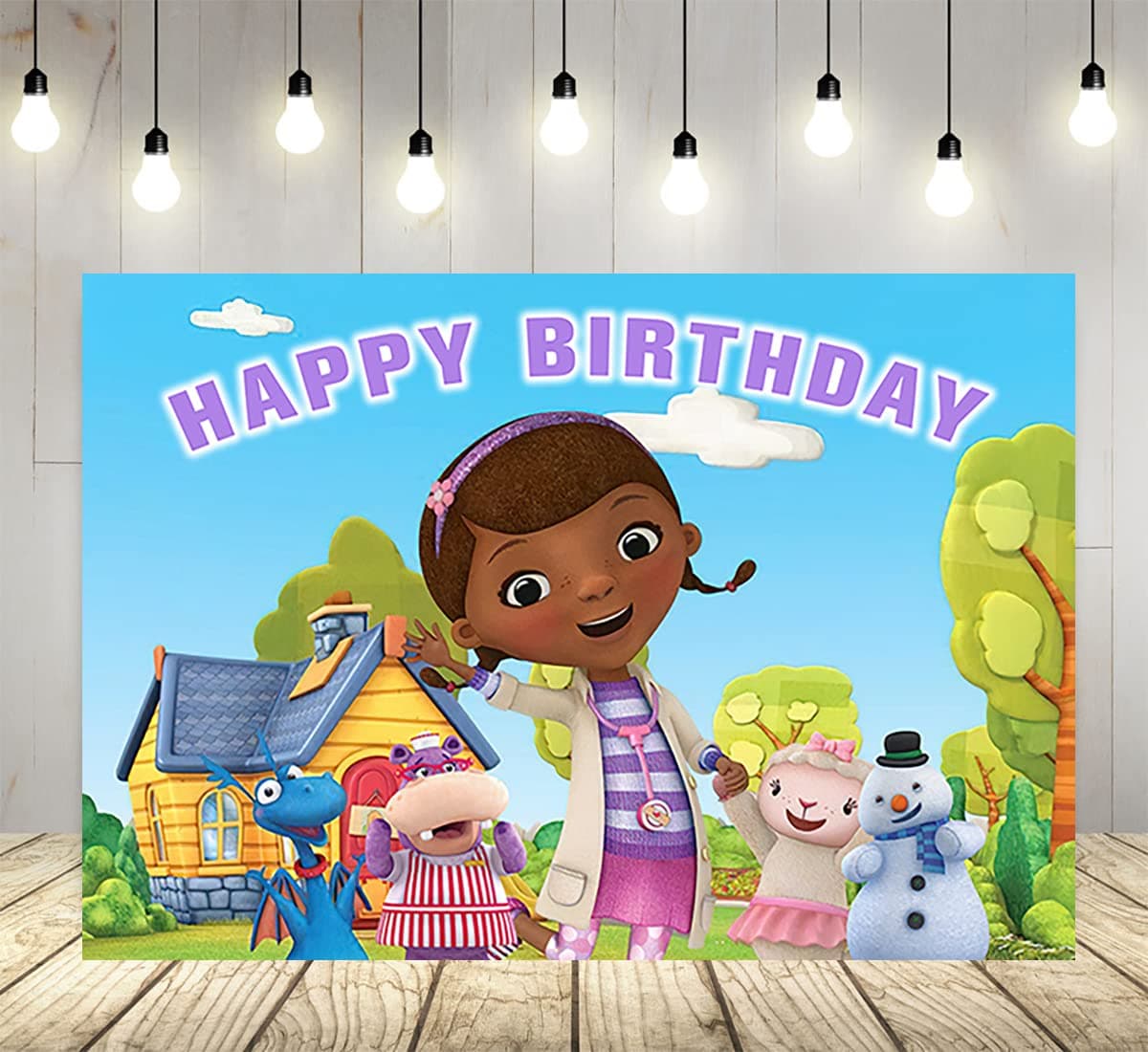 Girl Doctor Backdrop for Birthday Party Supplies Finding Doc Photo Backgrounds Doc McStuffins Birthday Theme Baby Shower Banner 59x38in