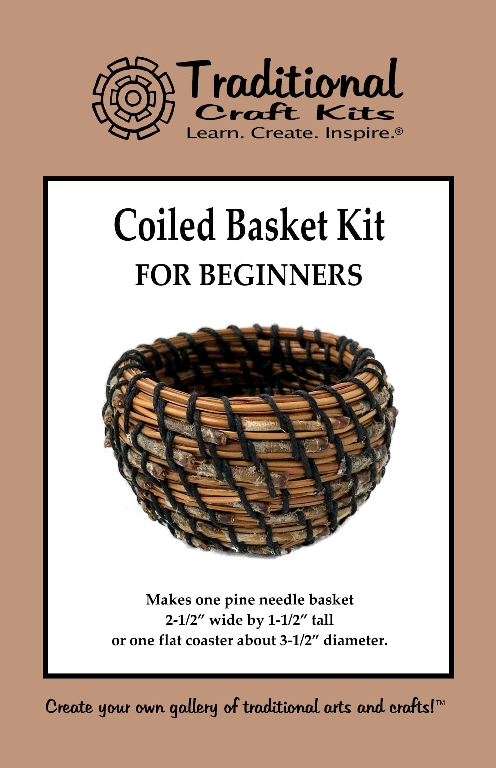 Coiled Basket Weaving Kit for Beginners (Pine Needle) - Weave Kit Complete with Basket Weaving Supplies and Instructional Booklet