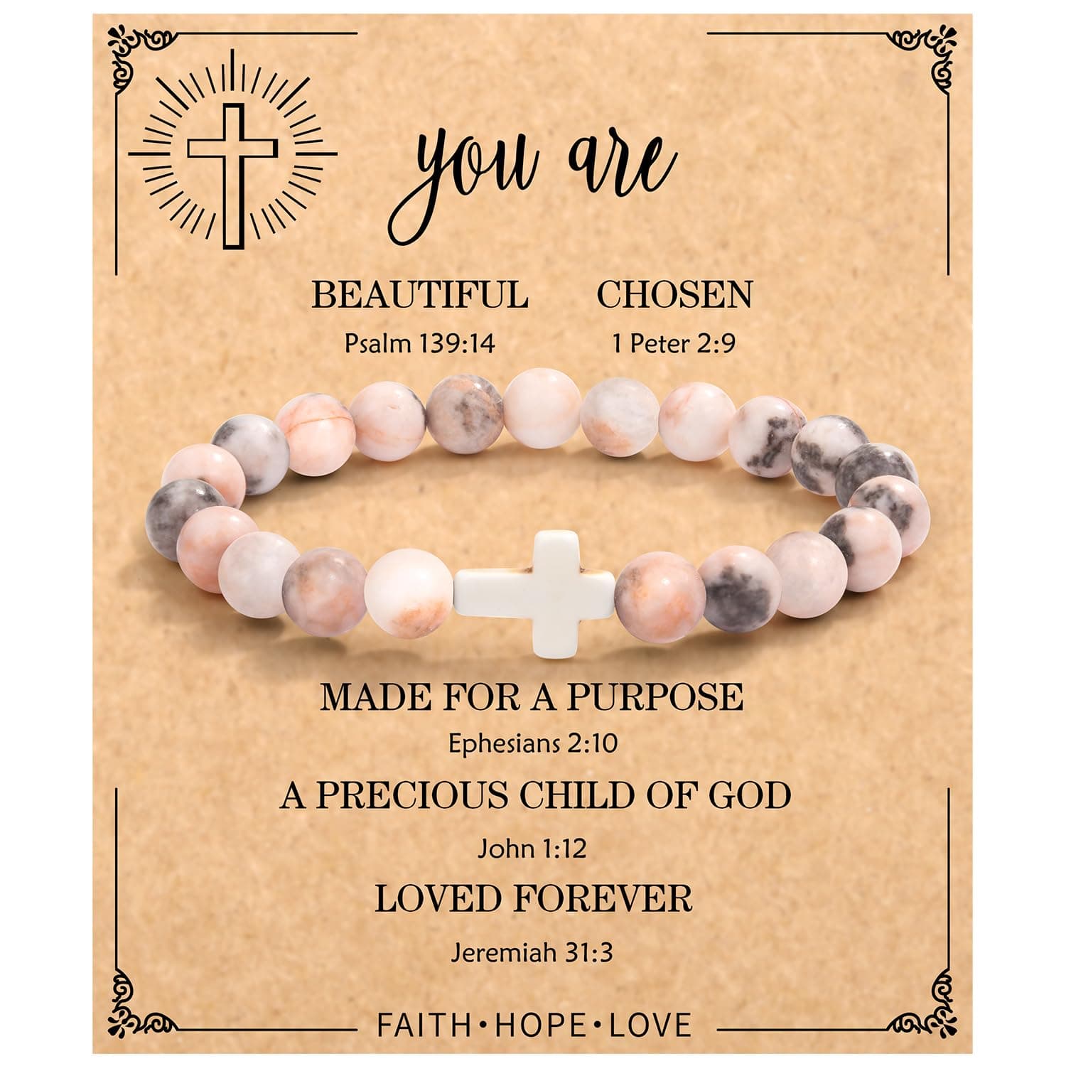 Christian Easter Gifts for Women, Easter Basket Stuffers Religious Cross Bracelet Gifts for Women/Daughter/Friend/Sister/Grandma/Granddaughter/Godmother/Her, Inspirational Birthday Faith Based Jesus Jewelry