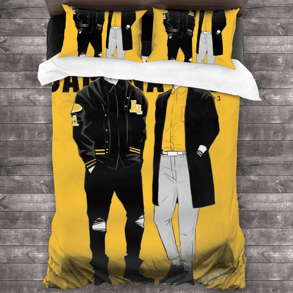 Jnsio Banana Fish Ash Lynx Eiji Okumura Bedding Duvet Cover 3 Piece Set,Ultra Soft Double Comforter Cover with Button Closure and 2 Pillow Shams C203