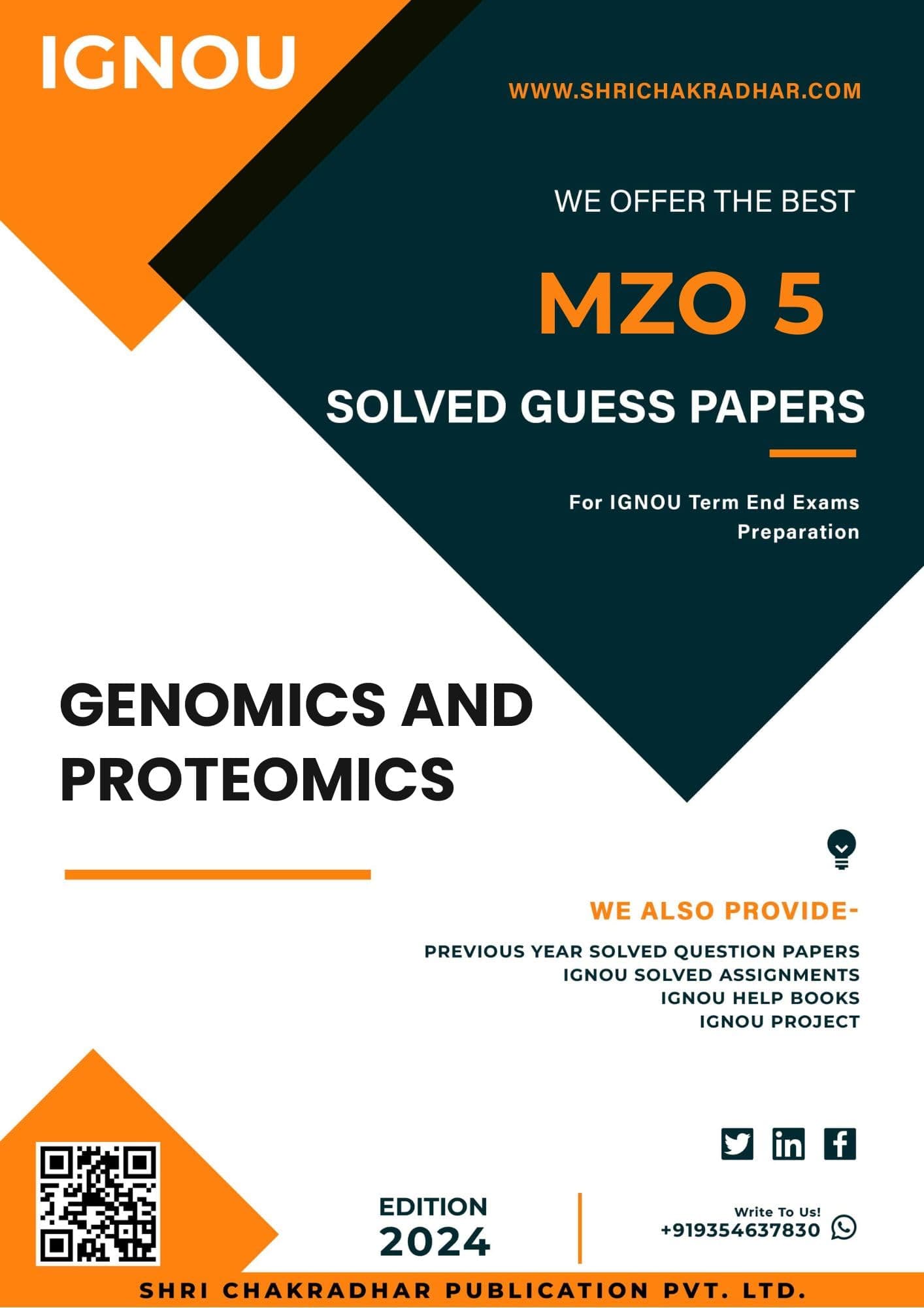IGNOU MZO 5 Solved Guess Papers from IGNOU Study Material/Help Book/Guidebook titled Genomics and Proteomics for Exam Preparations (Latest Syllabus) IGNOU MSCZOO IGNOU Master of Science Zoology mzo5