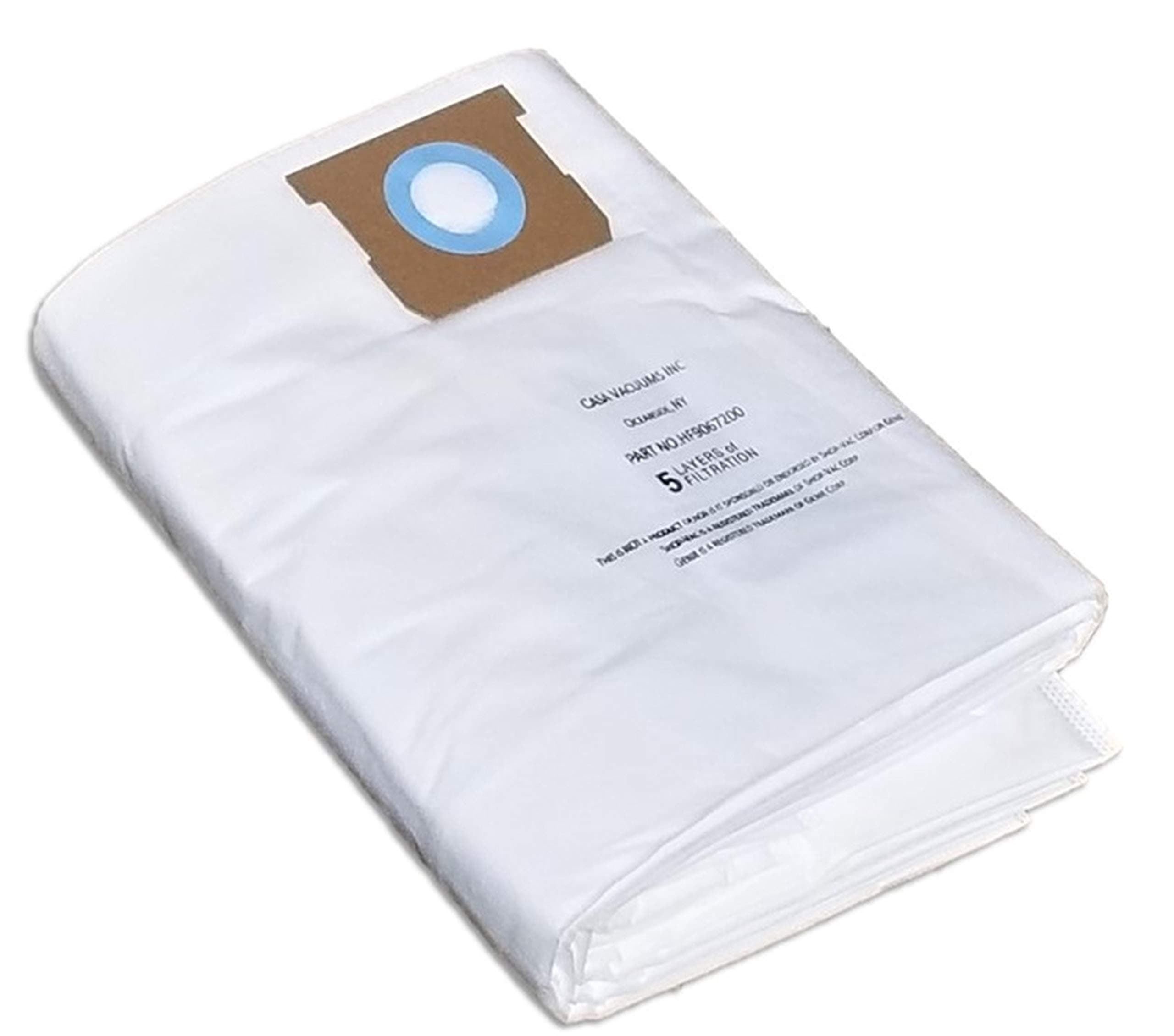 3 Replacement HEPA Bags for Shop-Vac 10-14 Gallon Units. Replaces Type I + Type F 9067200 High Efficiency 9066200 Standard Filtration Disposable Collection Bag. Also fits CRAFTSMAN 3877.