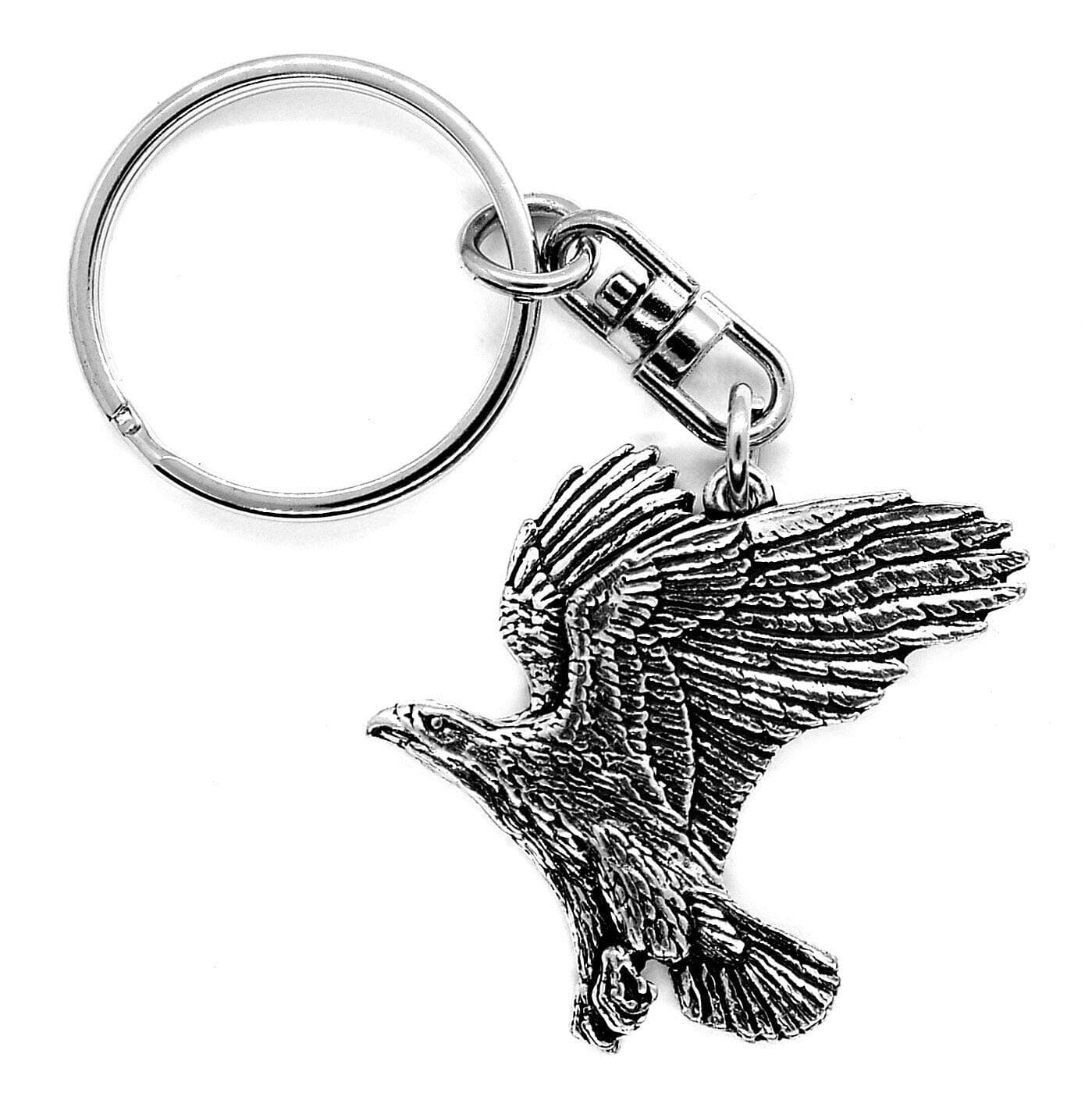 Solid Pewter Eagle Keychain