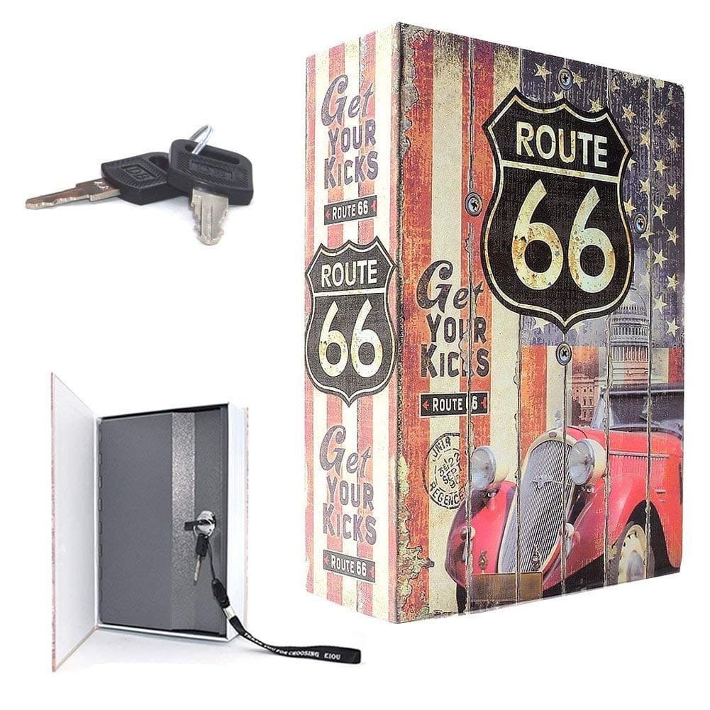 IKTU Metal Jumbo XXL Book Style Money Cash Locker Jewelry Home Safe Box (Random Print) (Magazine - 26.5 x 20 x 6.5 cm)