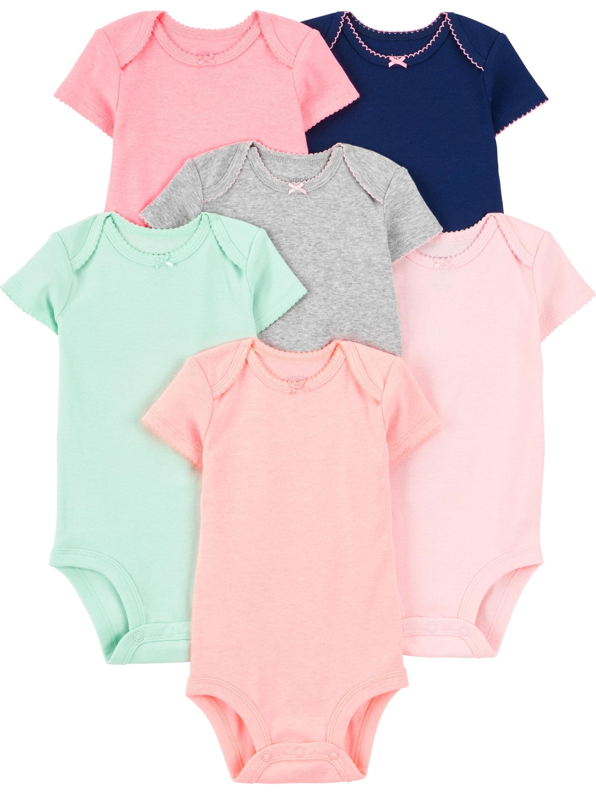Baby-Girls 6-Pack Short-Sleeve Bodysuit