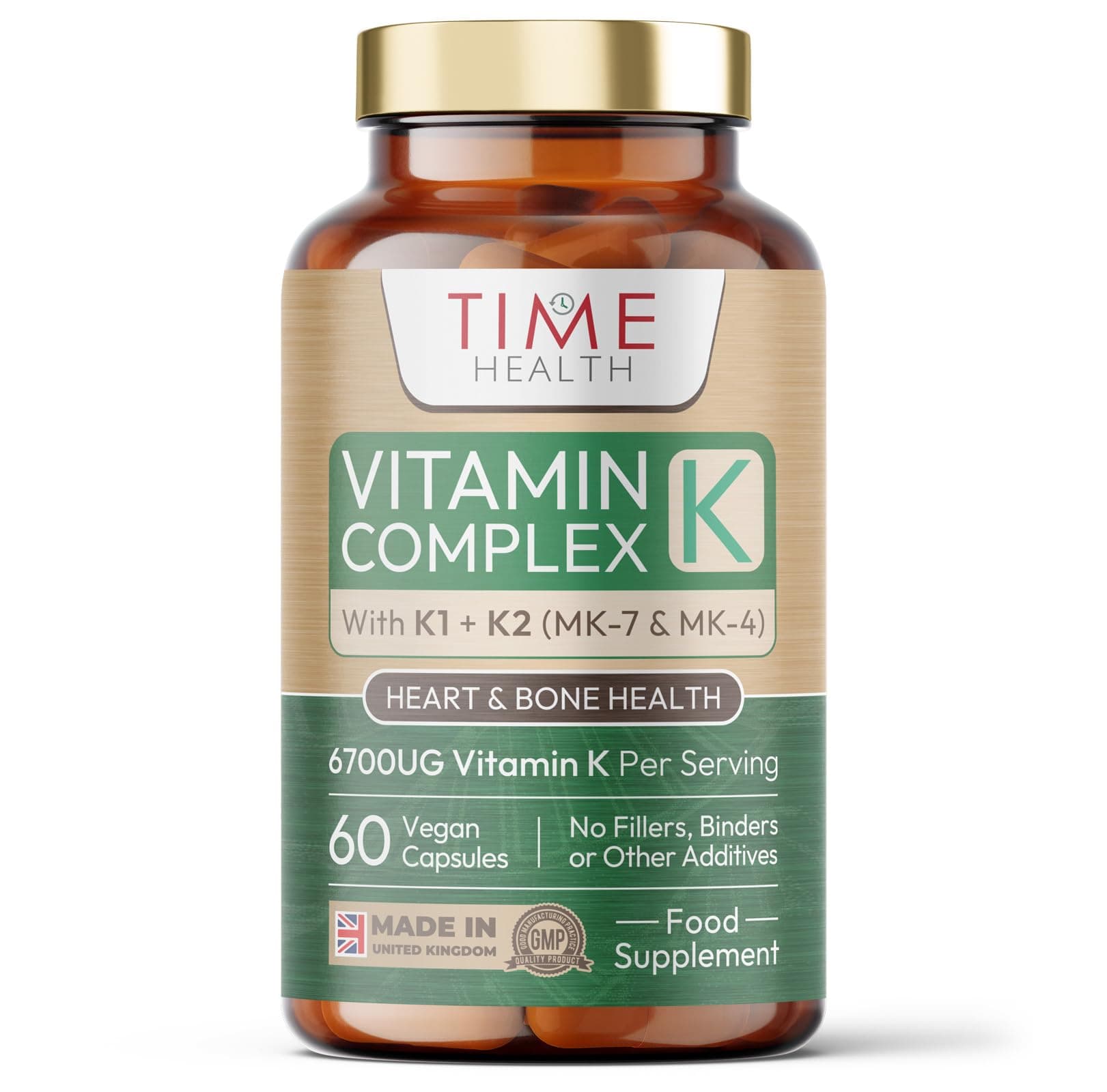 Vitamin K Complex | High Strength 6700ug Per Serving | 60 Capsules | Triple Mix K1 + K2 (MK-7 + MK-4) | Heart & Bone Support | Additive Free | UK Made to GMP Standards | Vegan (60 Count (Pack of 1))