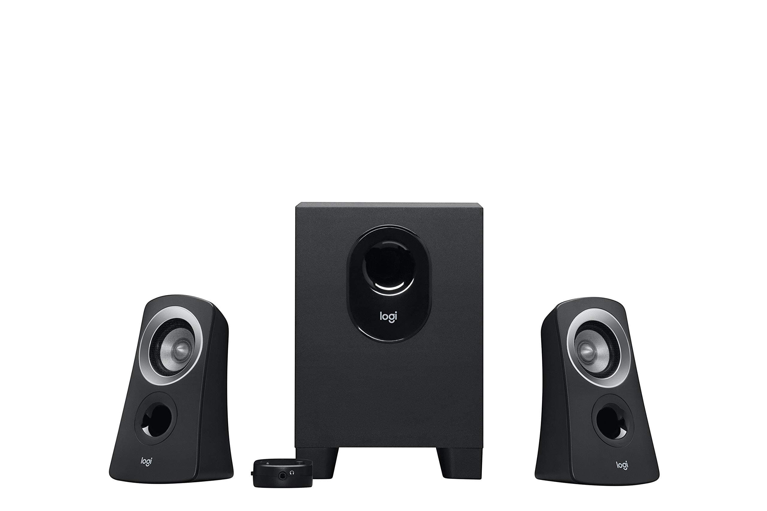 Z313 2.1 Multimedia Speaker System with Subwoofer, Full Range Audio, 50 Watts Peak Power, Strong Bass, 3.5mm Audio Inputs, PC/PS4/Xbox/TV/Smartphone/Tablet/Music Player - Black