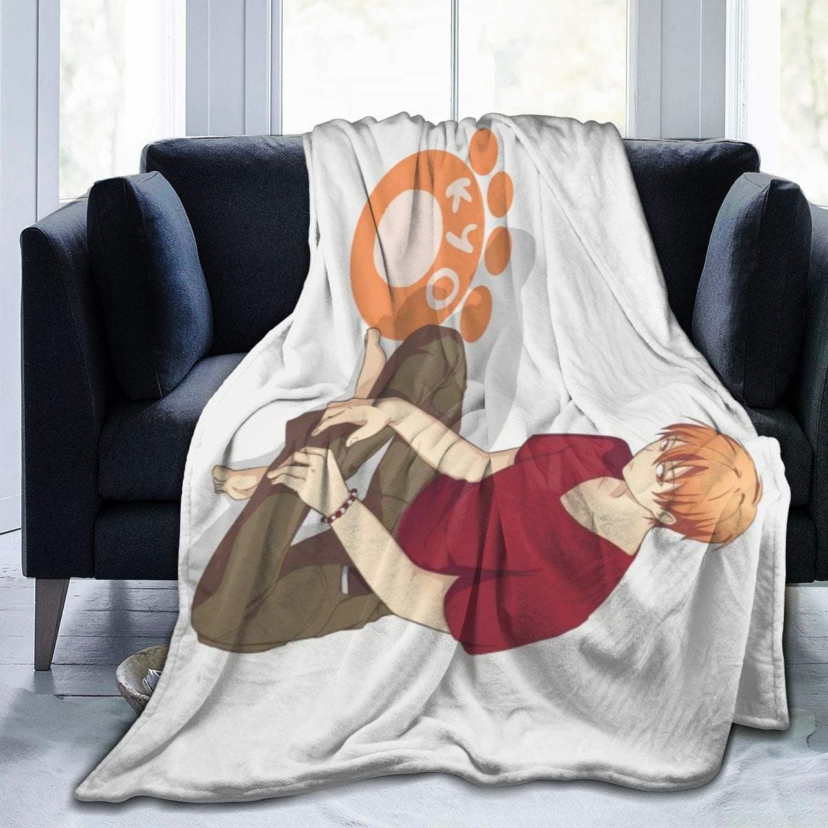 JAPYZEY Fruits Basket-Kyo Sohma Anime Soft Fleece Blanket Cartoon Plush Throw Blanket Size: 50"x40"