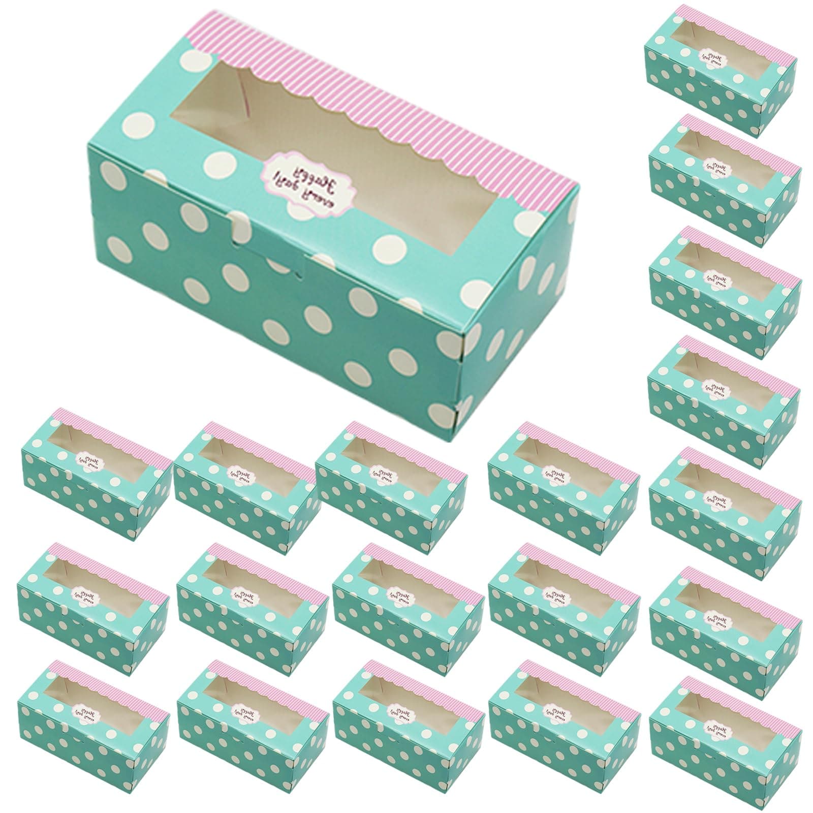 20 Pcs Cake Boxes, Candy Sweet Boxes with Window 5.31 * 2.76 * 1.97inch Cookie Boxes For Gift Bakery Container Set Suitable for Home Baking Party Wedding Cupcakes Muffins Desserts