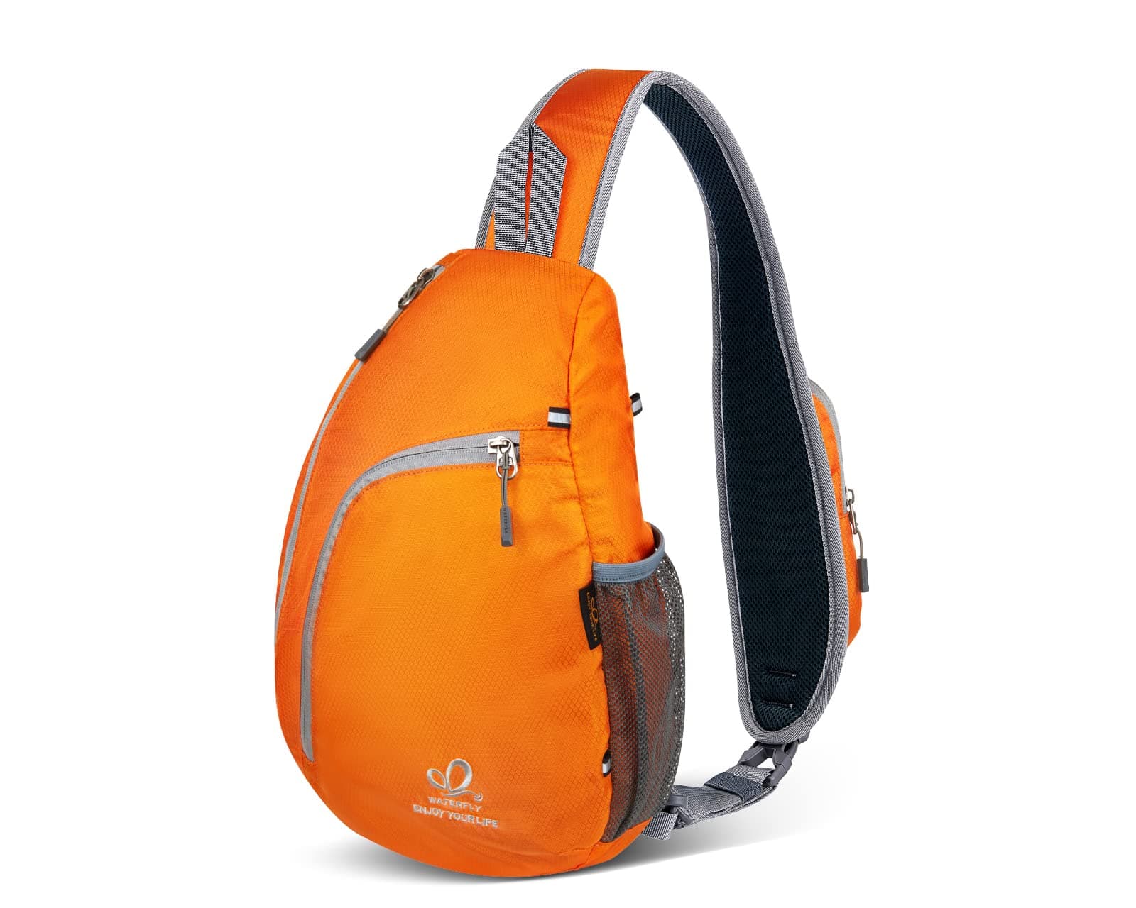 WATERFLY Crossbody Sling Bag Small Water Resistant Backpack Lightweight Shoulder Chest Daypack for Men Women Hiking Travel