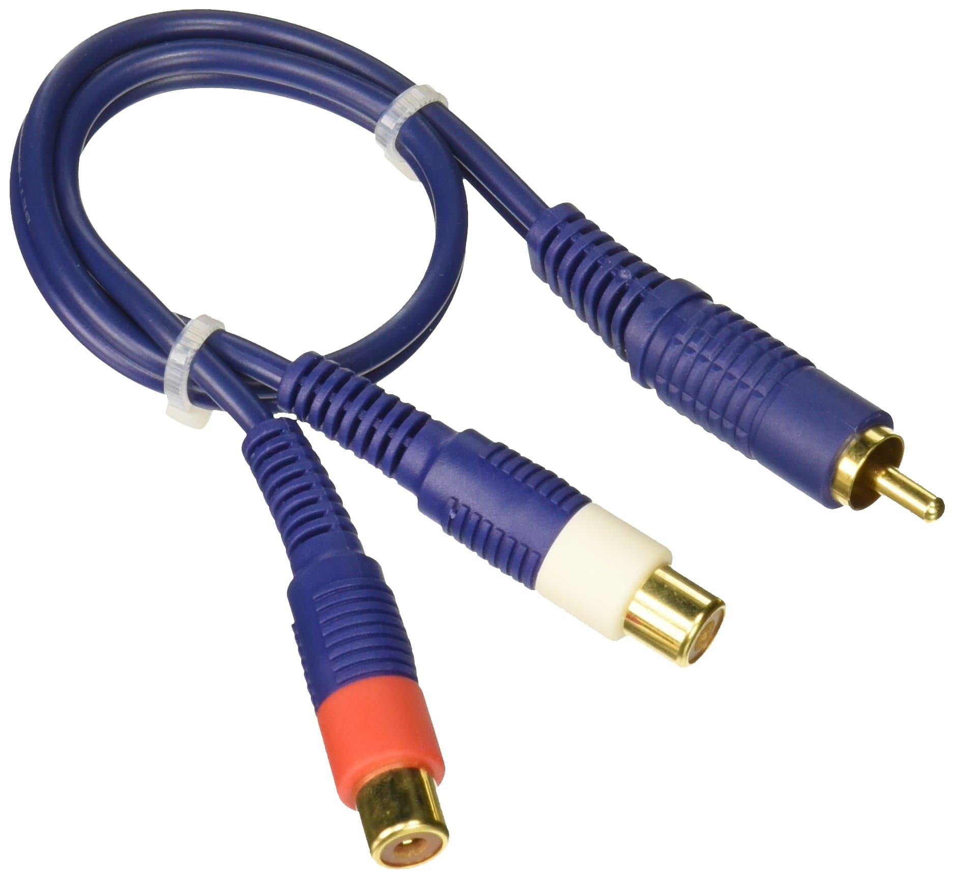 DTI CAR Audio DTIKT82F 1 Male Blue 2 Female Y Cable, Red White