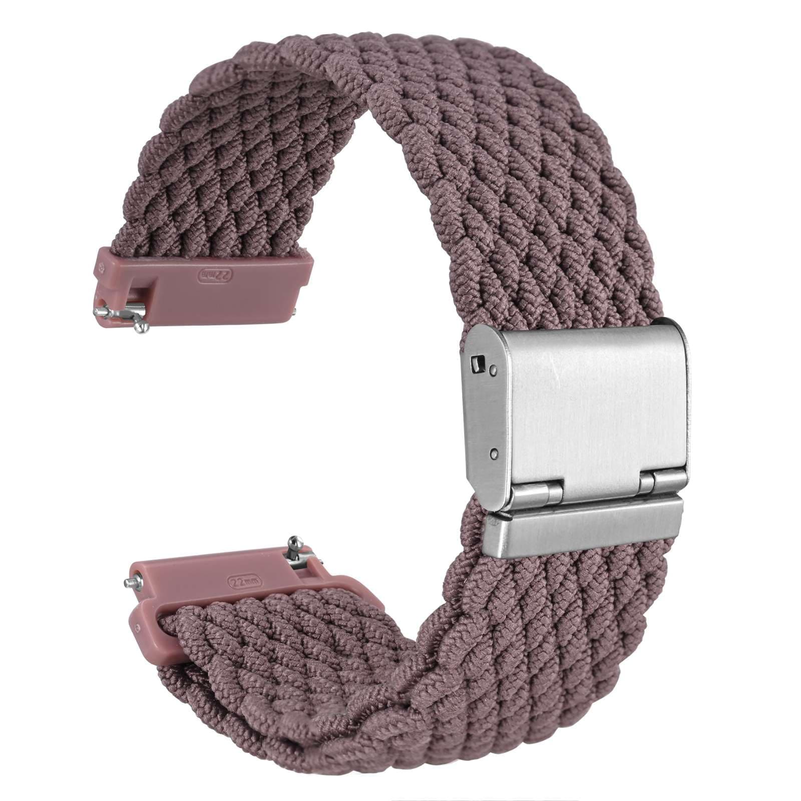 WOCCI Braided Nylon Watch Bands with Adjustable Buckle, Woven Sport Loop Strap for Men and Women, Band Width 18mm 19mm 20mm 21mm 22mm