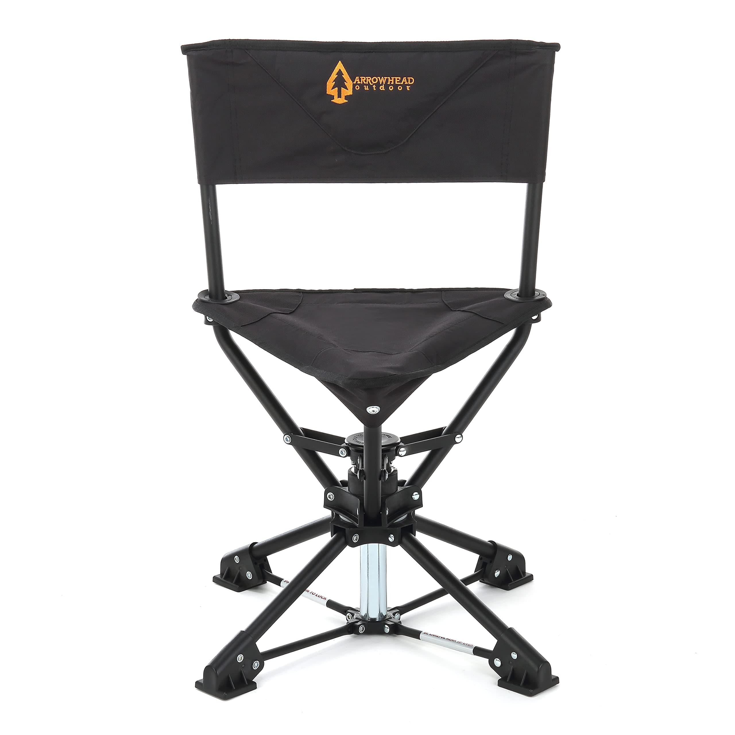ARROWHEAD OUTDOOR 360° Degree Swivel Hunting Chair Stool Seat, Perfect for Blinds, No Sink Feet, Supports up to 450lbs, Carrying Case, Steel Frame, Fishing, High-Grade 600D Canvas