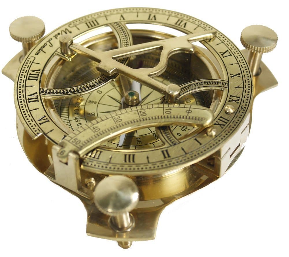 THORINSTRUMENTS (with device) 3" Sundial Compass - Solid Brass Sun Dial Rustic Vintage Home Decor Gifts