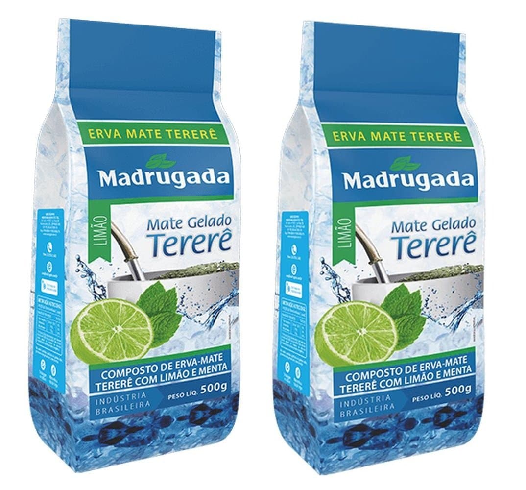 Erva Mate Gelado Terere Sabor Limao e Menta 500 gr. - 2 Pack | Yerba Mate with Lemon and and Mint 17.62 oz. - 2 Pack.