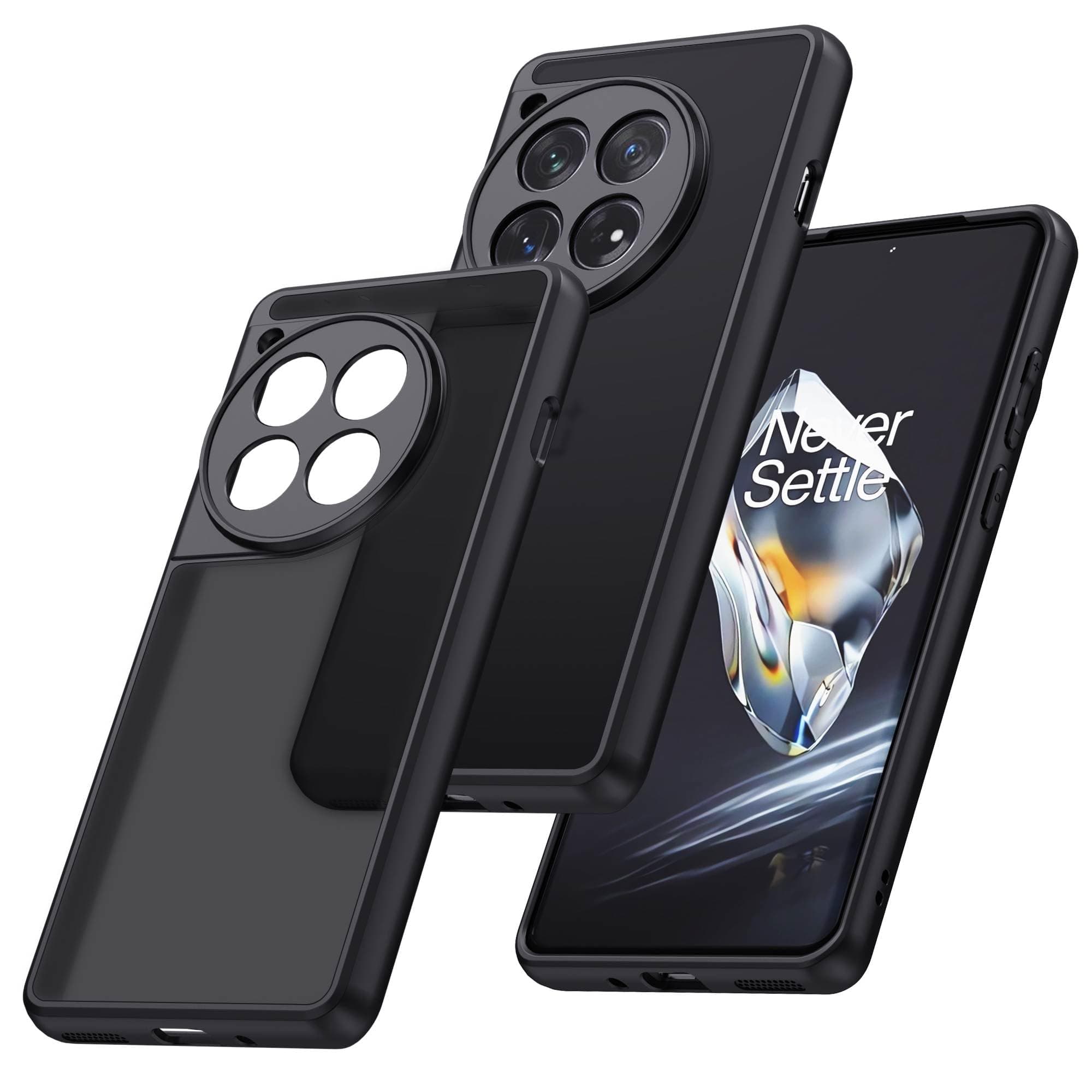 for OnePlus 12R Case, Translucent Matte Shockproof Bumper Case with Camera Cover for One Plus 12R, Slim Thin Yet Military Grade Drop Proof Silicone Phone Cover