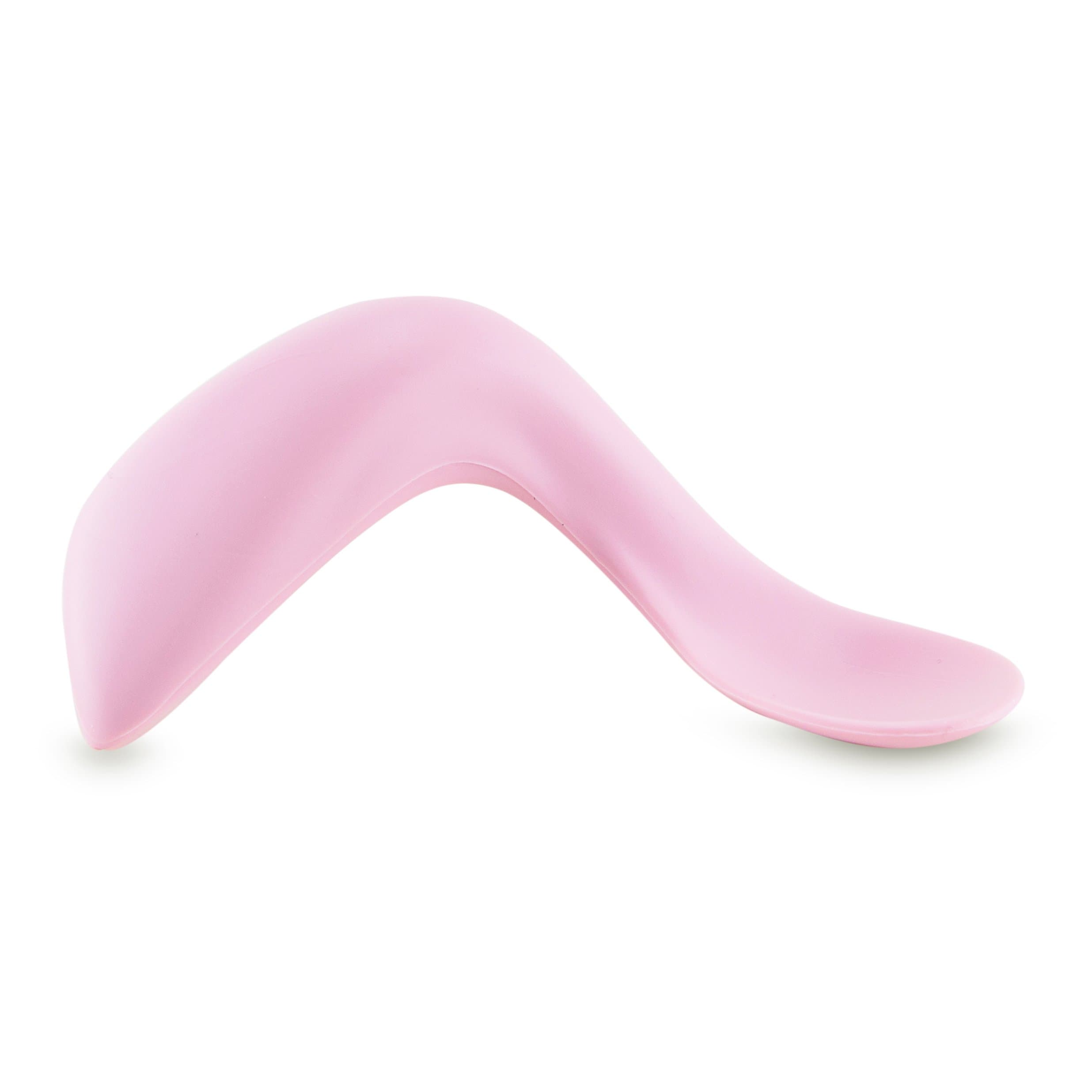 Kizingo Left-Handed Curved Baby Spoons for Baby-Led Weaning (1-Pack, Light Pink)