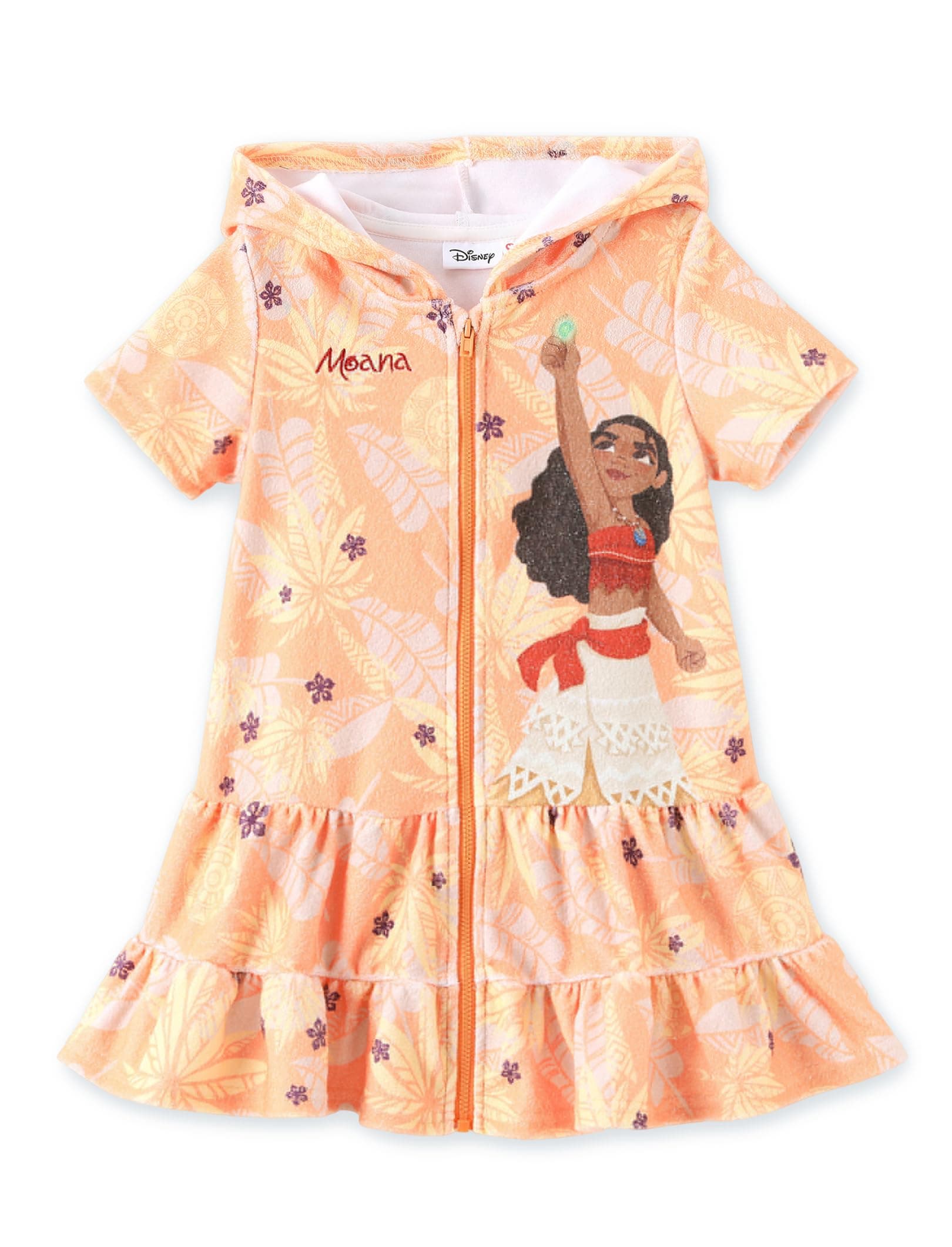 Princess Frozen Stitch Marvel Minnie Girl Swim Cover Up Terry Cloth Swimsuit Coverup Zip-up Bathing Suit Wrap Hooded