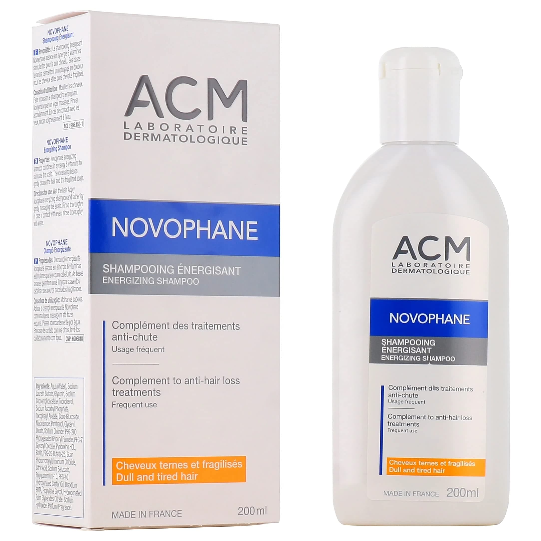 ACM Laboratoire NOVOPHANE Energisant Anti Hair Loss Treatment Shampoo 200ml, Unscented, Adult, Unisex
