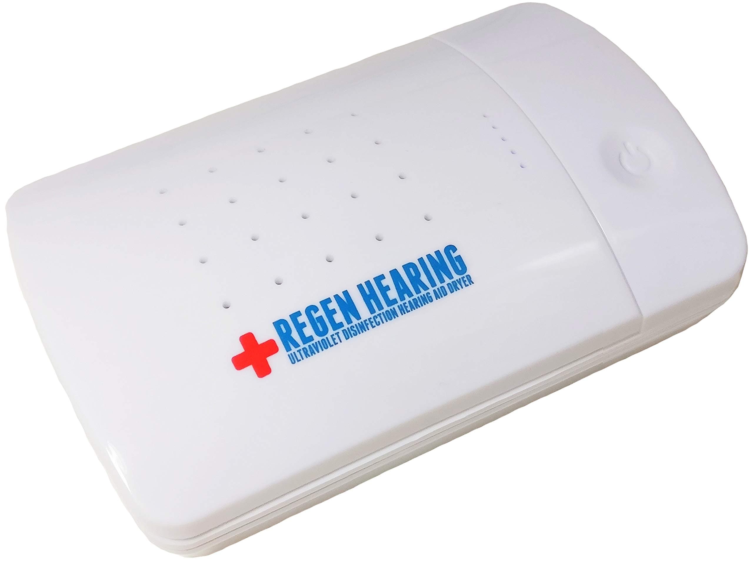 Regen Hearing Aid Dryer UV-C Disinfection Dry Box and Dehumidifier Cleaner and Storage Case - Stops Itchy Ears - Professional Ear Device Cleaner