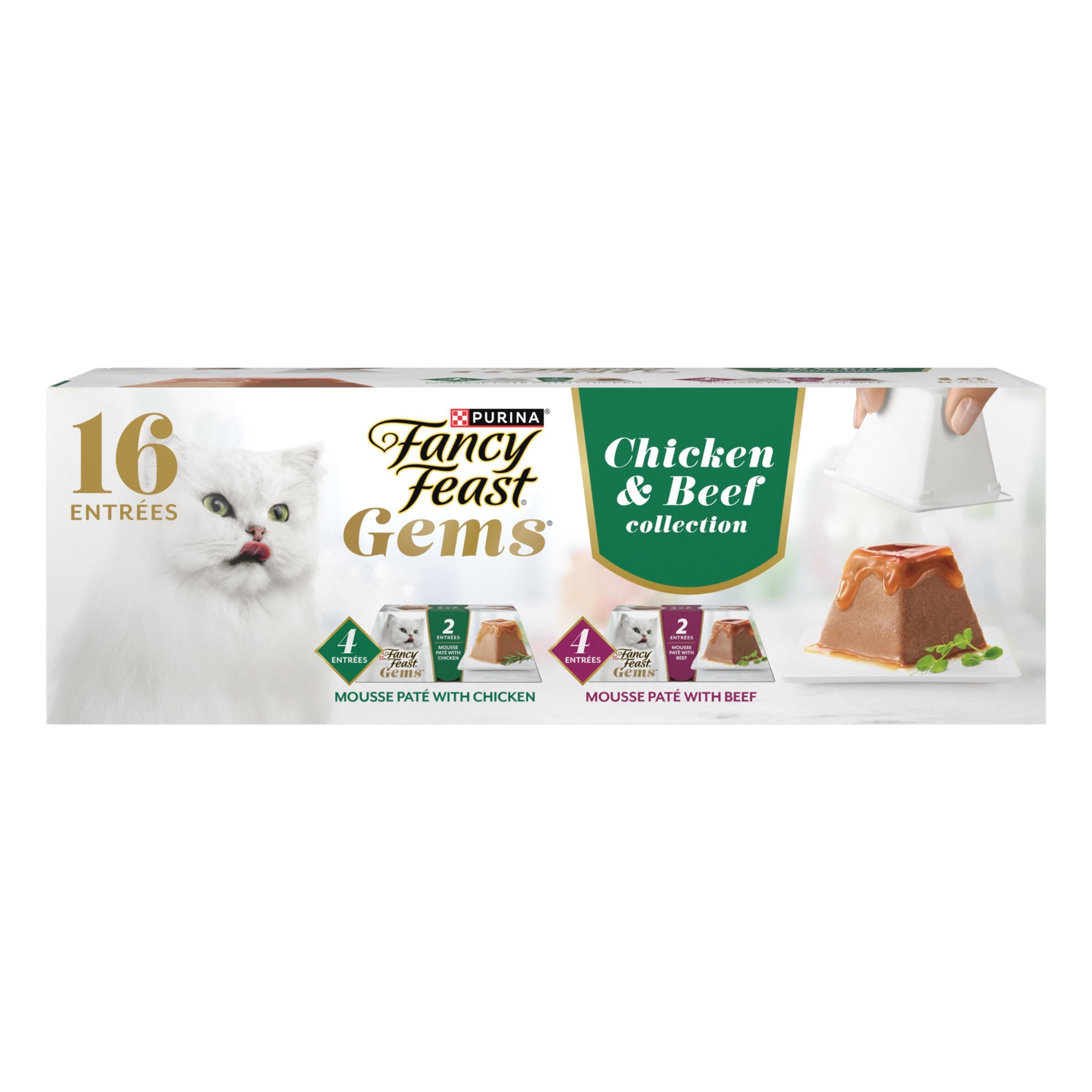 Gems Pate Cat Food Mousse Chicken or Beef and a Halo of Savory Gravy Wet Cat Food Variety Pack - (1) 8 ct. Boxes - 8 ct. Box