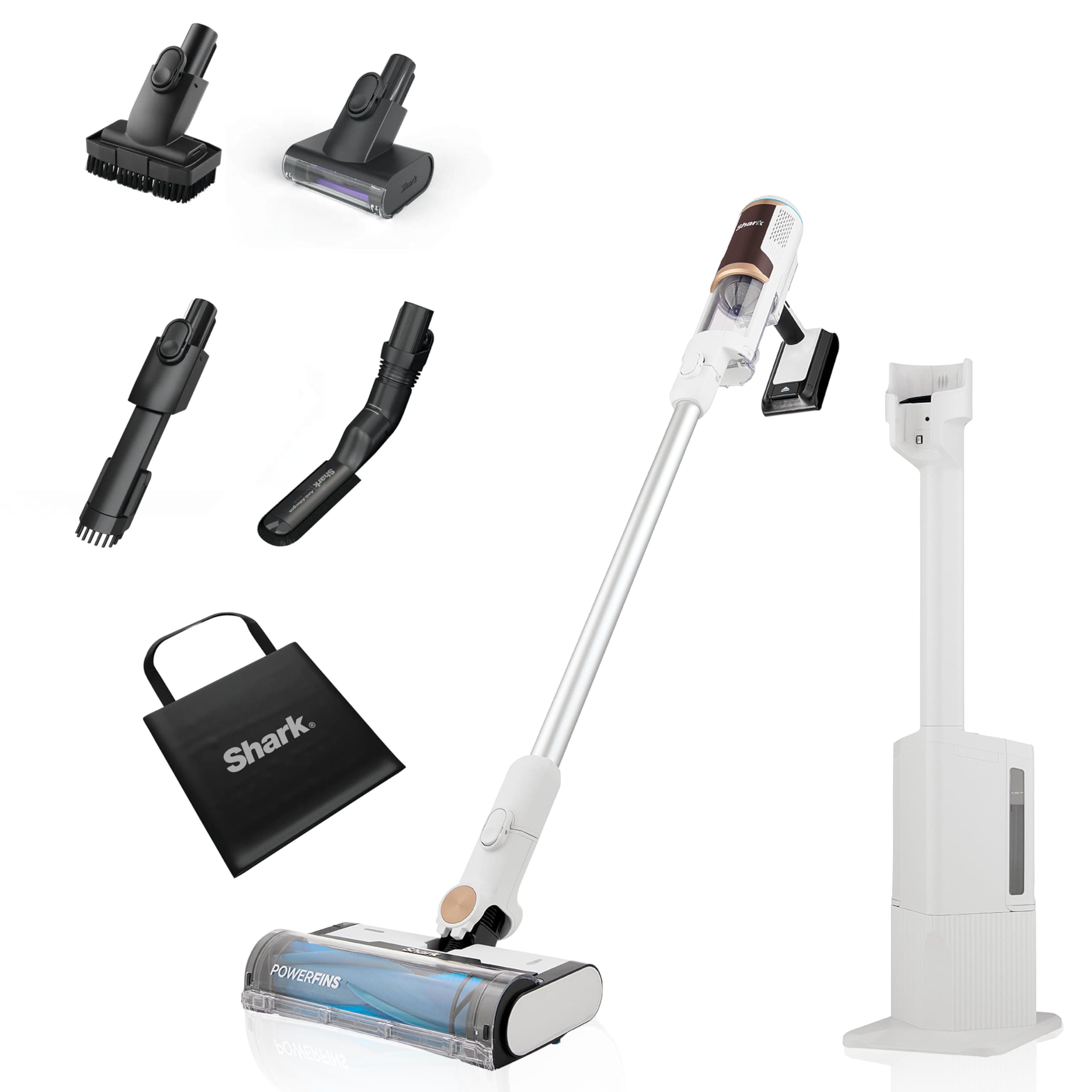 Clean & Empty Cordless Vacuum Cleaner with Auto-Empty System, Lightweight Anti Hair Wrap Vacuum with Pet & Crevice Tools, 40 Mins, Charging Dock, LED Headlights, White,Mohogany, BU3521UKTSB