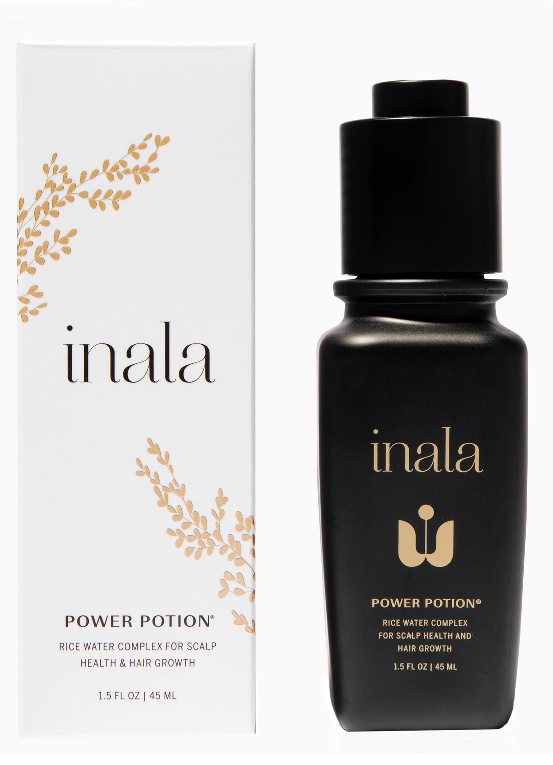 Inala Power Potion | Rice Water Complex Hair Growth Serum for Scalp Health & Strengthening | Minimizes Breakage, Oil-Free Formula for All Hair Types, 1.5oz