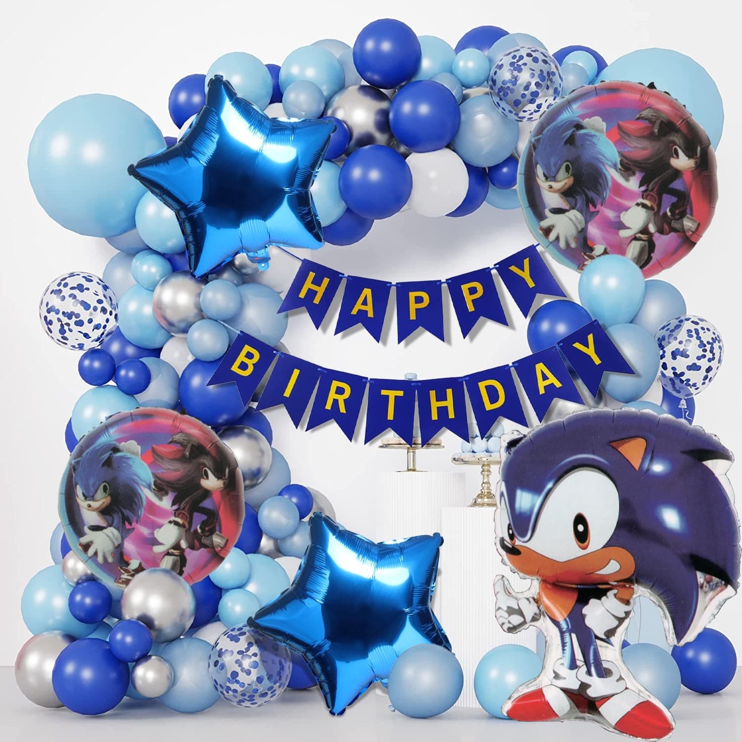 Rozi Decoration Kids Theme Blue Birthday Decorations for Boys Combo Kit Set of 61 Pcs Cartoon Theme Birthday Balloons Decorative Items, Kids Birthday Decoration Items
