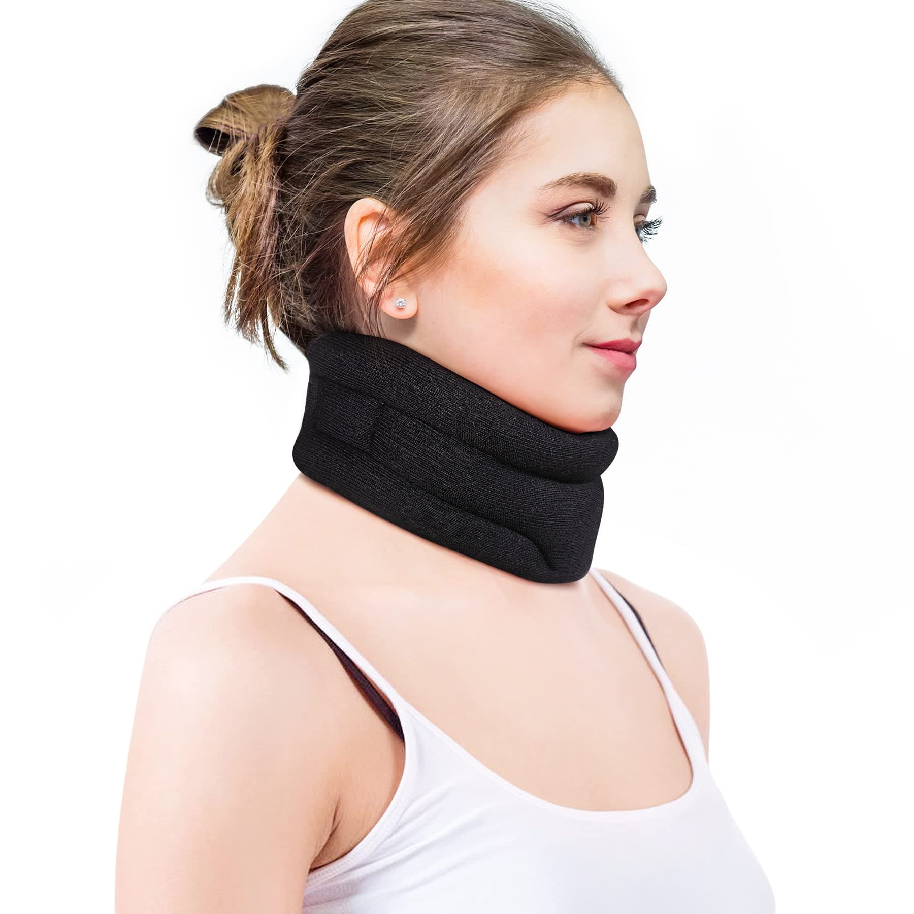 Neck Brace for Neck Pain Relief, Cervical Collar for Sleeping, Soft Foam Neck Support Relieves Pain & Pressure in Spine, Wraps Keep Vertebrae Stable and Aligned (3" Depth Collar, M)