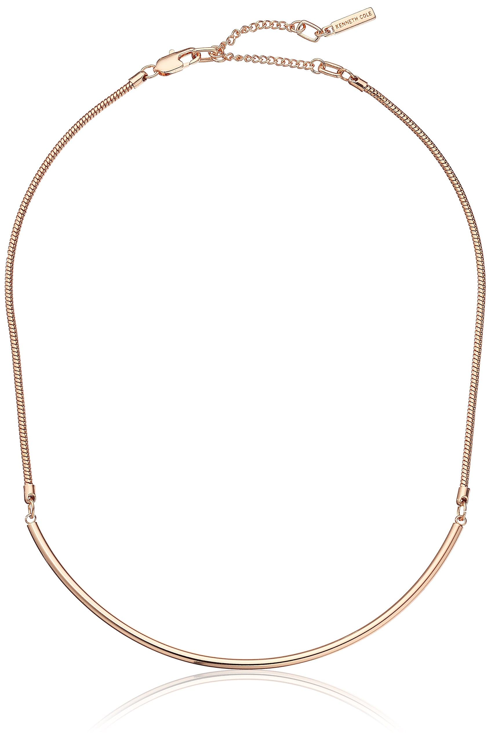 Kenneth Cole New York "Modern Essentials" Curved Bar Rose Gold Necklace, 16" + 3" Extender