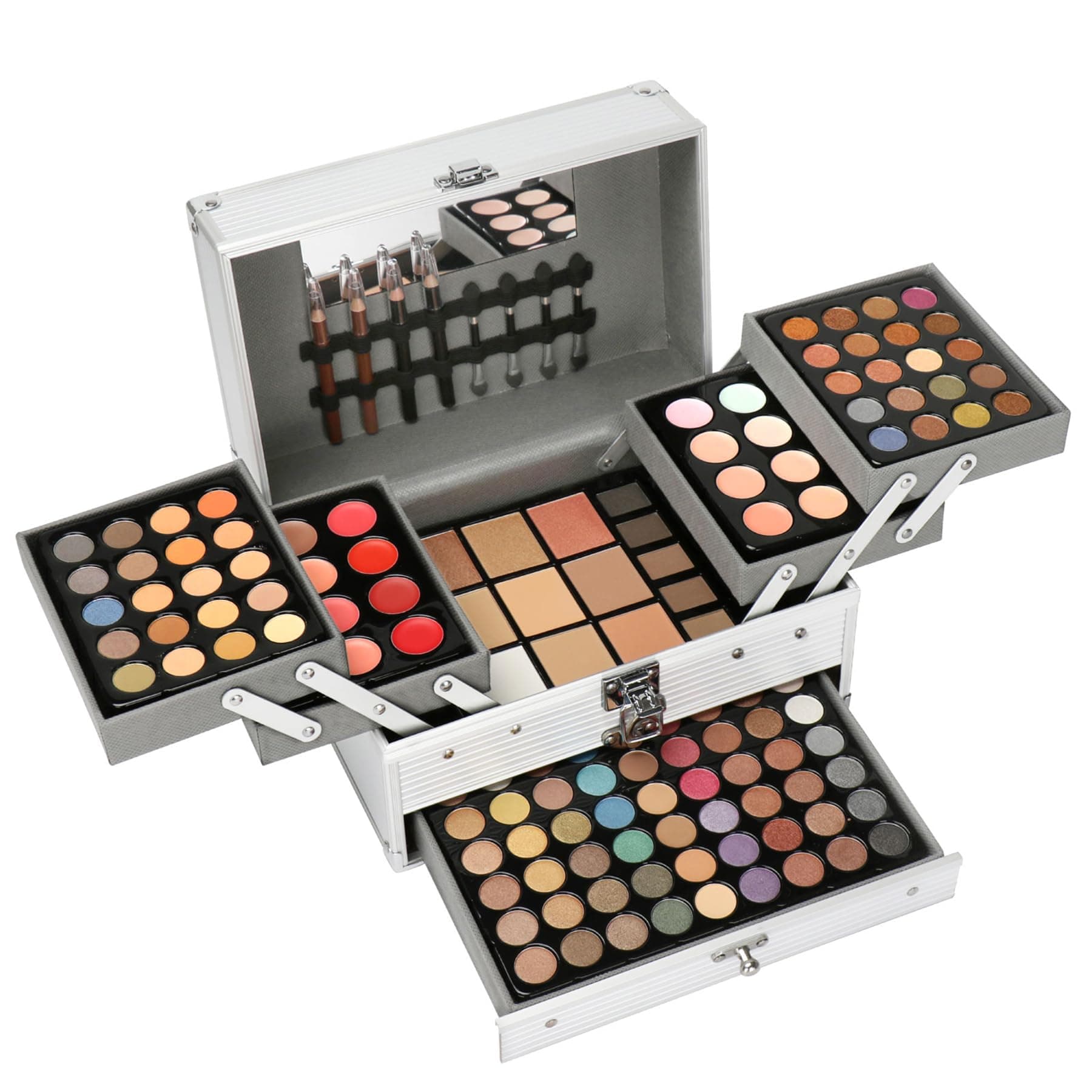 80 Colour Eyeshadow Palette Makeup Cosmetic Contouring Combination with Eyebrow Powder, Blusher and Press Powder - Perfect for Professional and Daily Use
