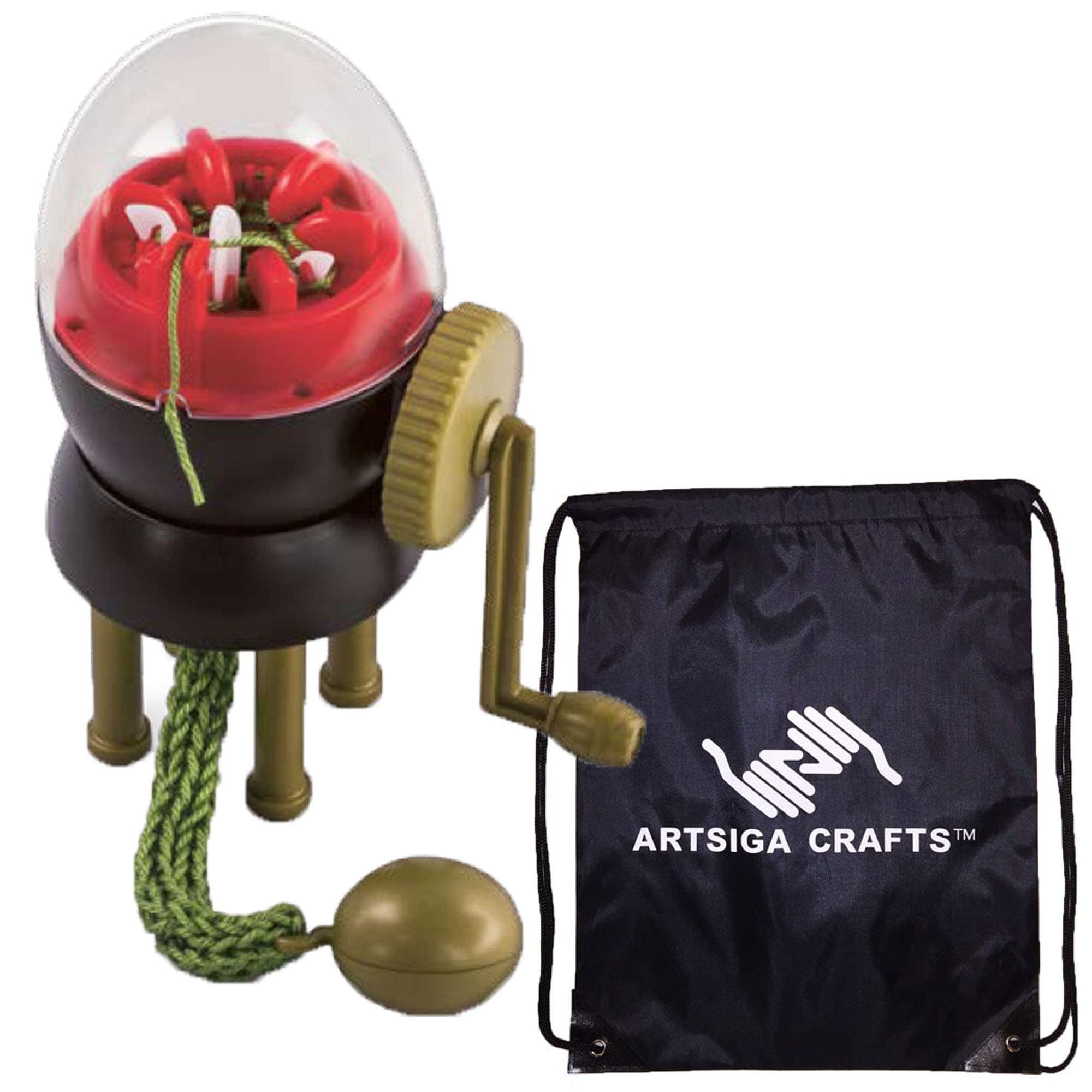 addi Knitting Needles Egg Ei Knitting Machine Bundle with 1 Artsiga Crafts Project Bag