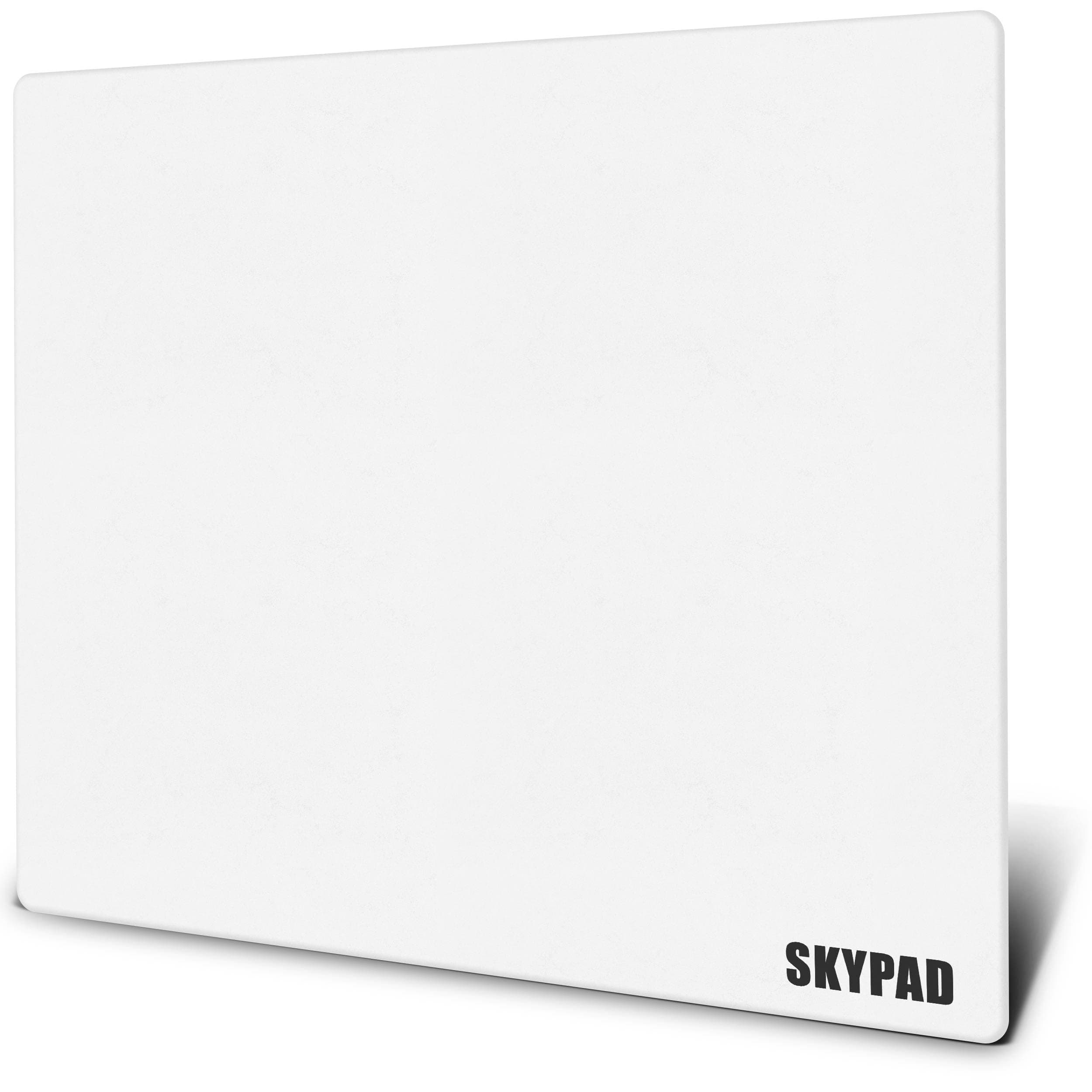 SkyPADGlass 3.0 XL Gaming Mouse Pad with Text Logo | Professional Large Mouse Mat | 400 x 500 mm | White | Special Glass Surface with Improved Precision and Speed