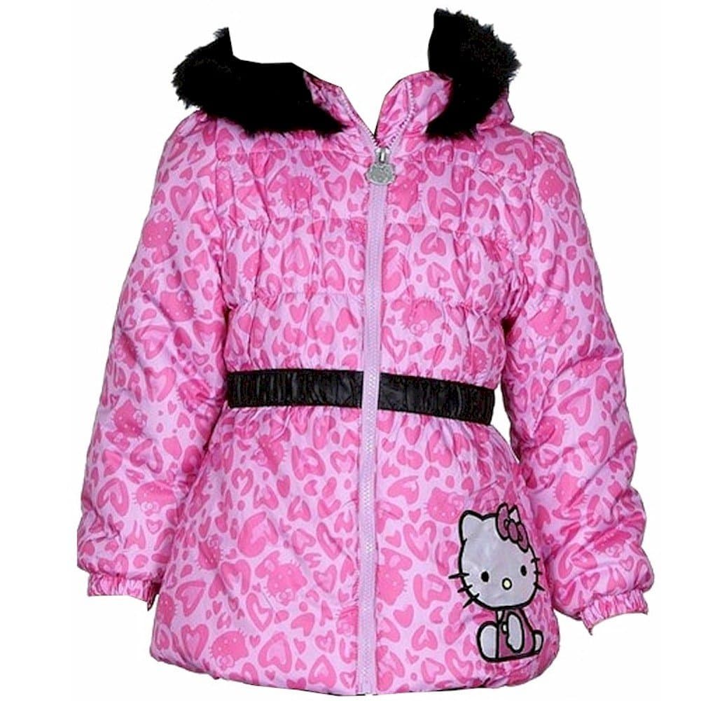 Hello Kitty Infant/Toddler Girl's HK033 Puffer Fleece Lined Winter Jacket (3T, Pink)