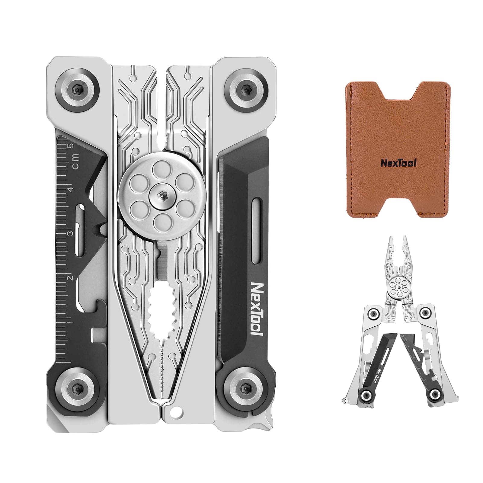 Folding Credit Card Multitool Wallet Multi Tool, 20 in 1 Stainless Steel Wallet Tool Card with Pliers, Knife, Bottle Opener,Hexagon Spanner, Compact, Lightweight EDC Tools,Gifts for Men Unique