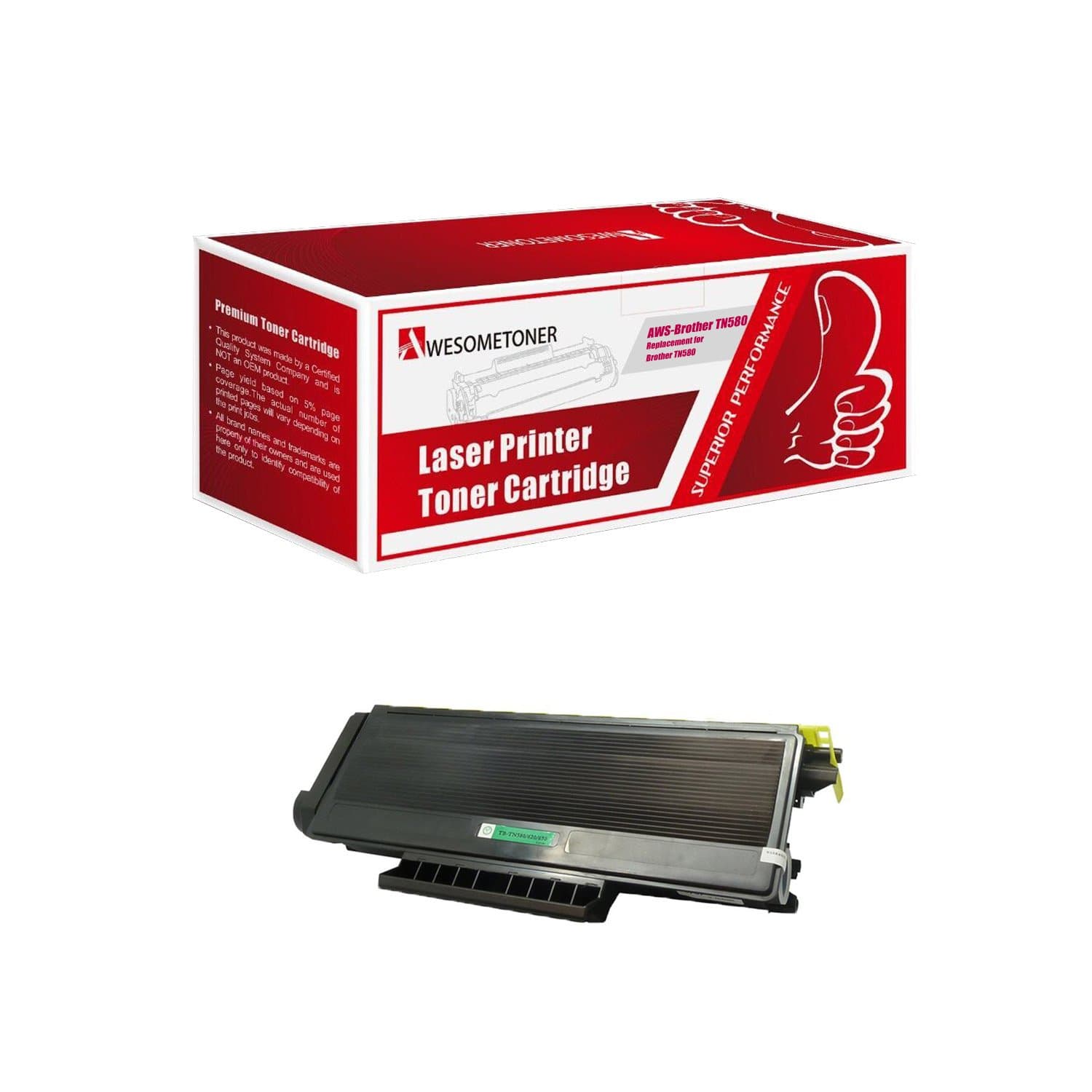 Awesometoner Generic Compatible Toner Ink for Brother TN580 Black Color