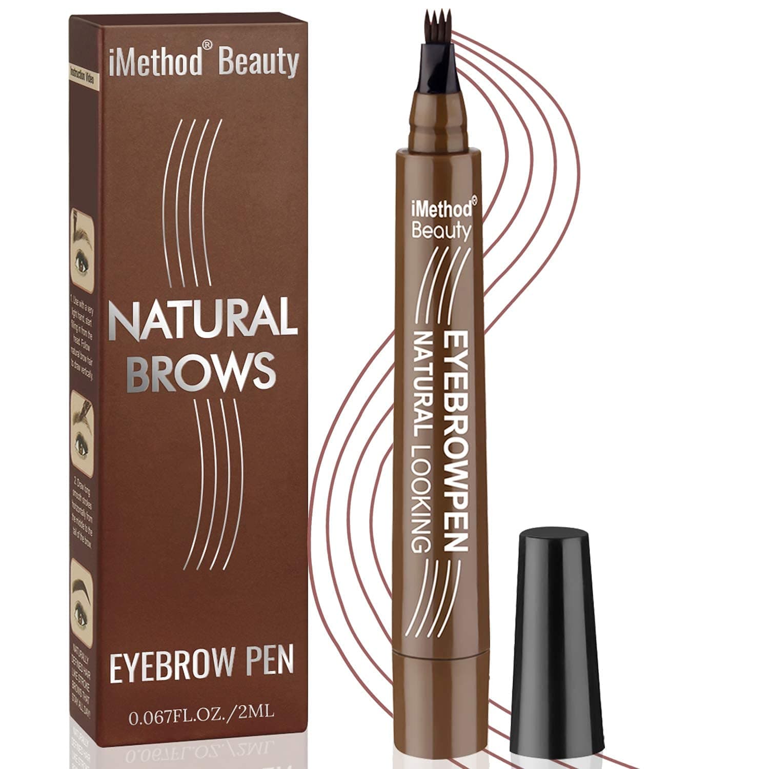 Eyebrow Pen - Upgrade Eyebrow TattooPen, Eyebrow Makeup, Long Lasting, Waterproof and Smudge-proof, Black Brown