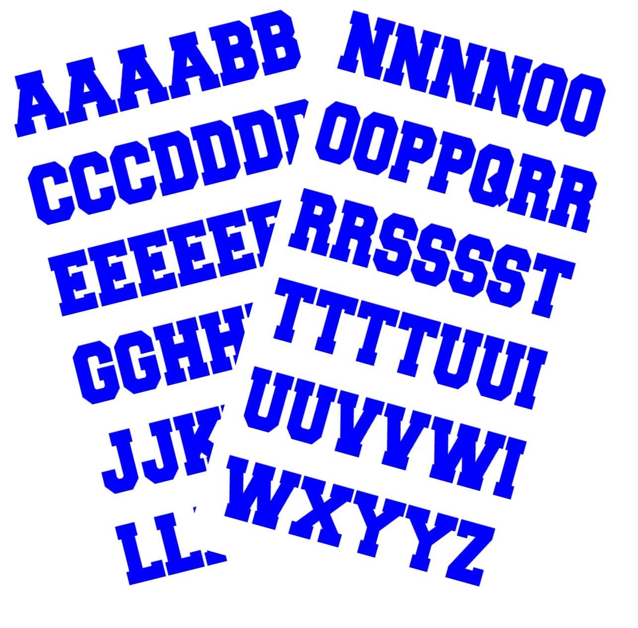Sports Helmet Letters 1" by Chalkallaboutit® Baseball, Hockey, Football and Lacrosse (Royal Blue)