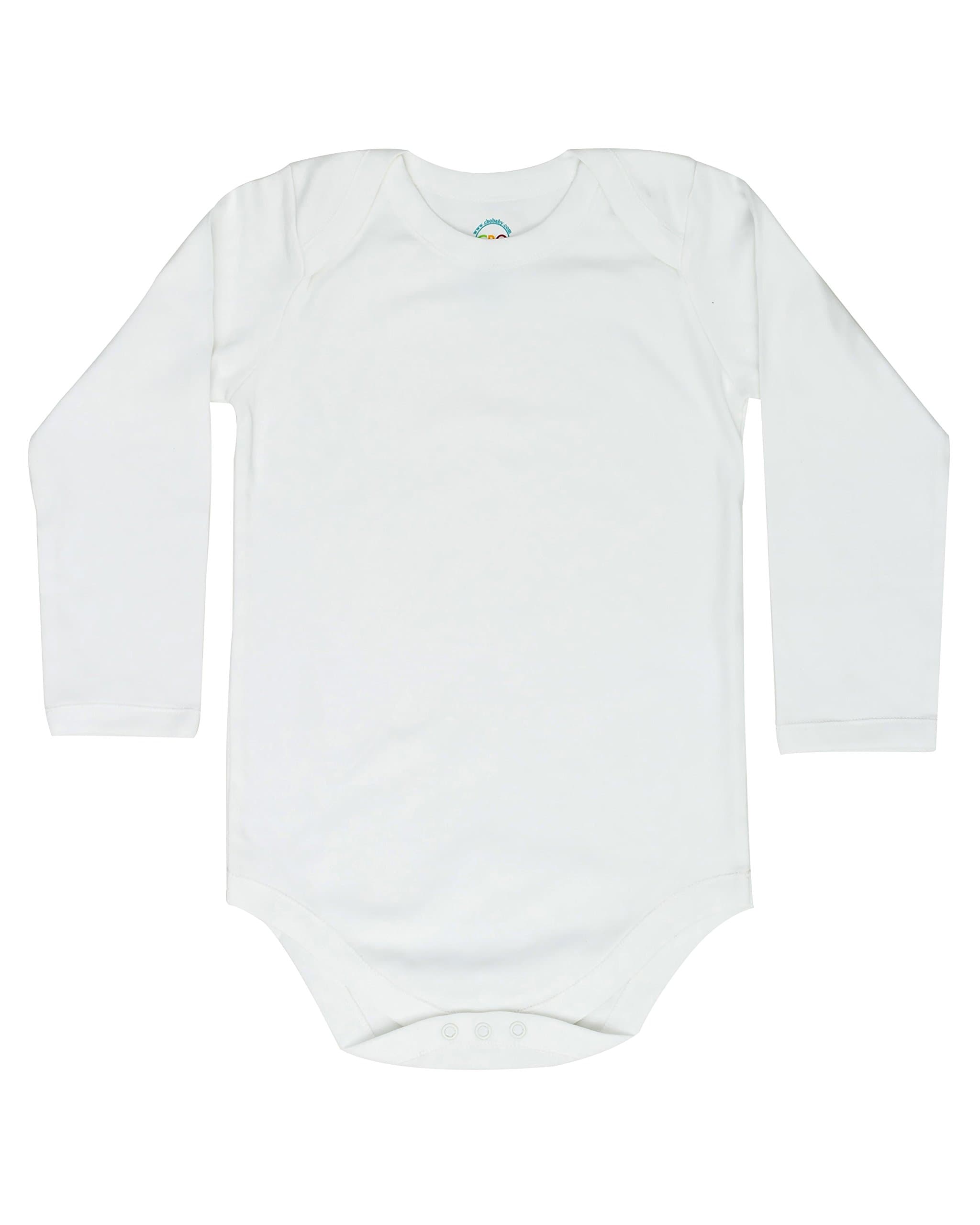 CBObabyLarge Size Long Sleeve Envelope Neck Bodysuit, White, 6 year