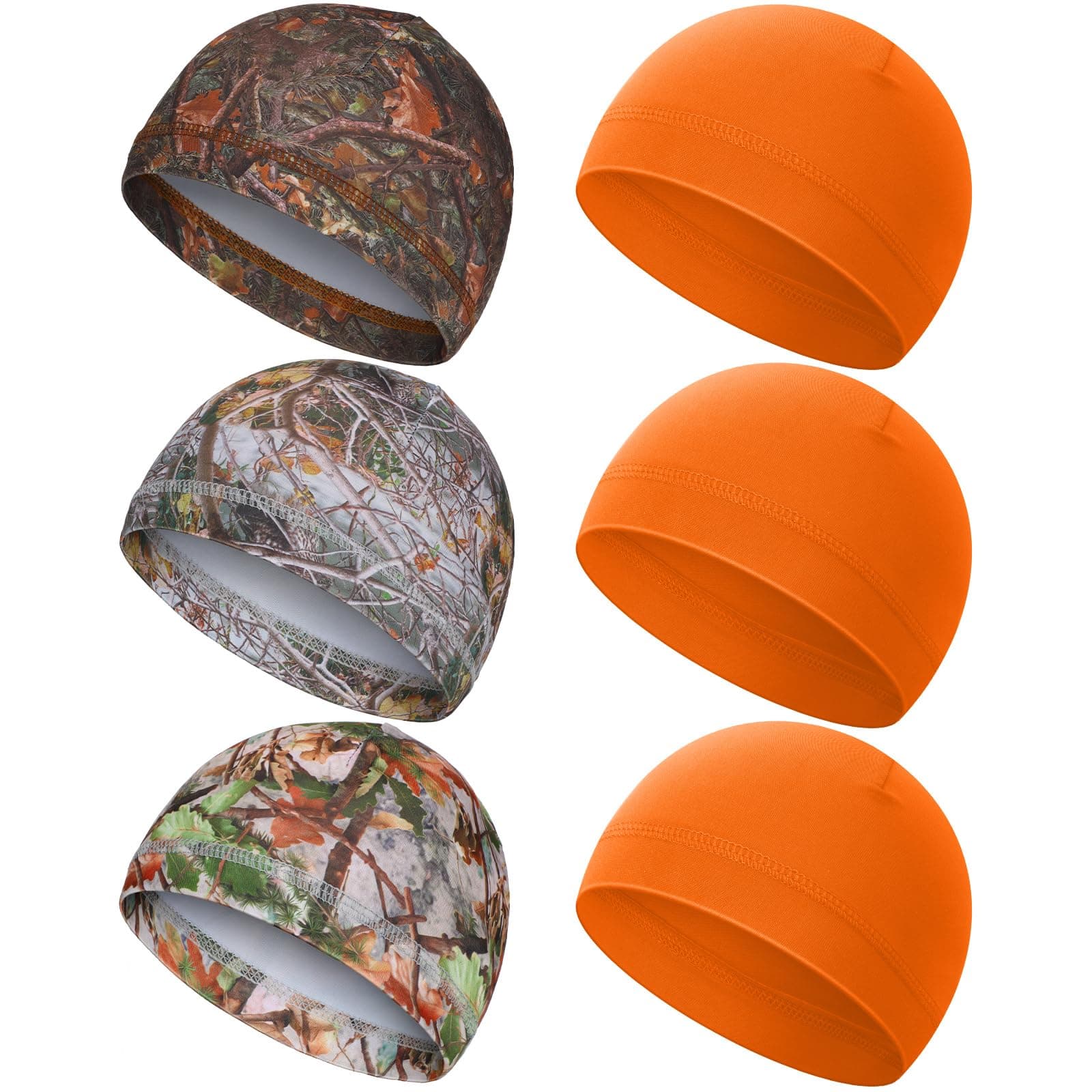 Haysandy 6 Pcs Cooling Skull Cap Motorcycle Helmet Liner Men Women Sweat Wicking Beanie Bicycle Running Cap Head Wrap