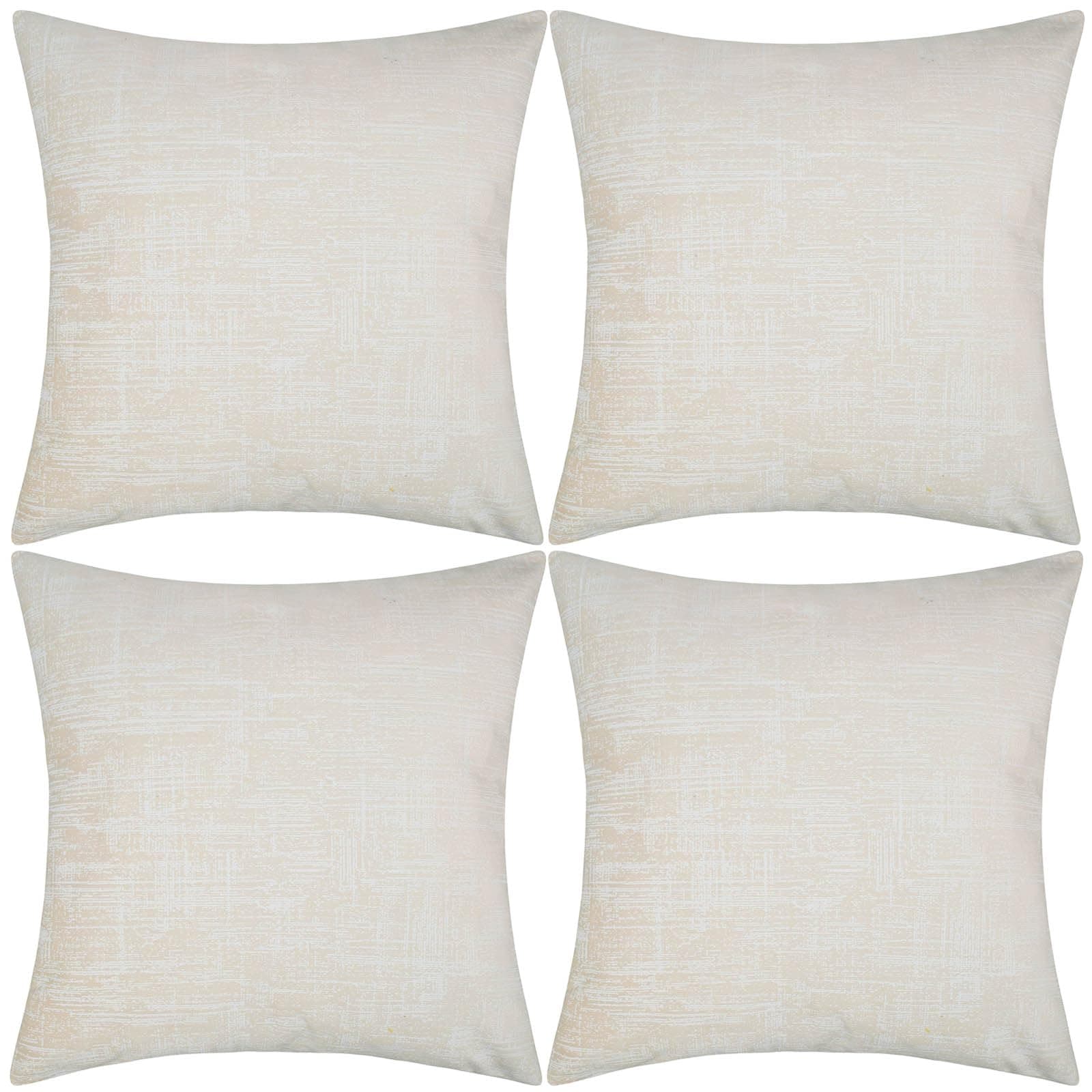 cygnus 18x18 Inch Beige Throw Pillow Covers Soft Textured for Couch Sofa Indoor Living Room Home Decorative Set of 4