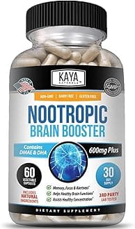 Nootropic Brain Booster - for Memory & Focus - Brain Support Supplement - Focus & Concentration & Learning Accuracy - Cognitive Function - 60 Count
