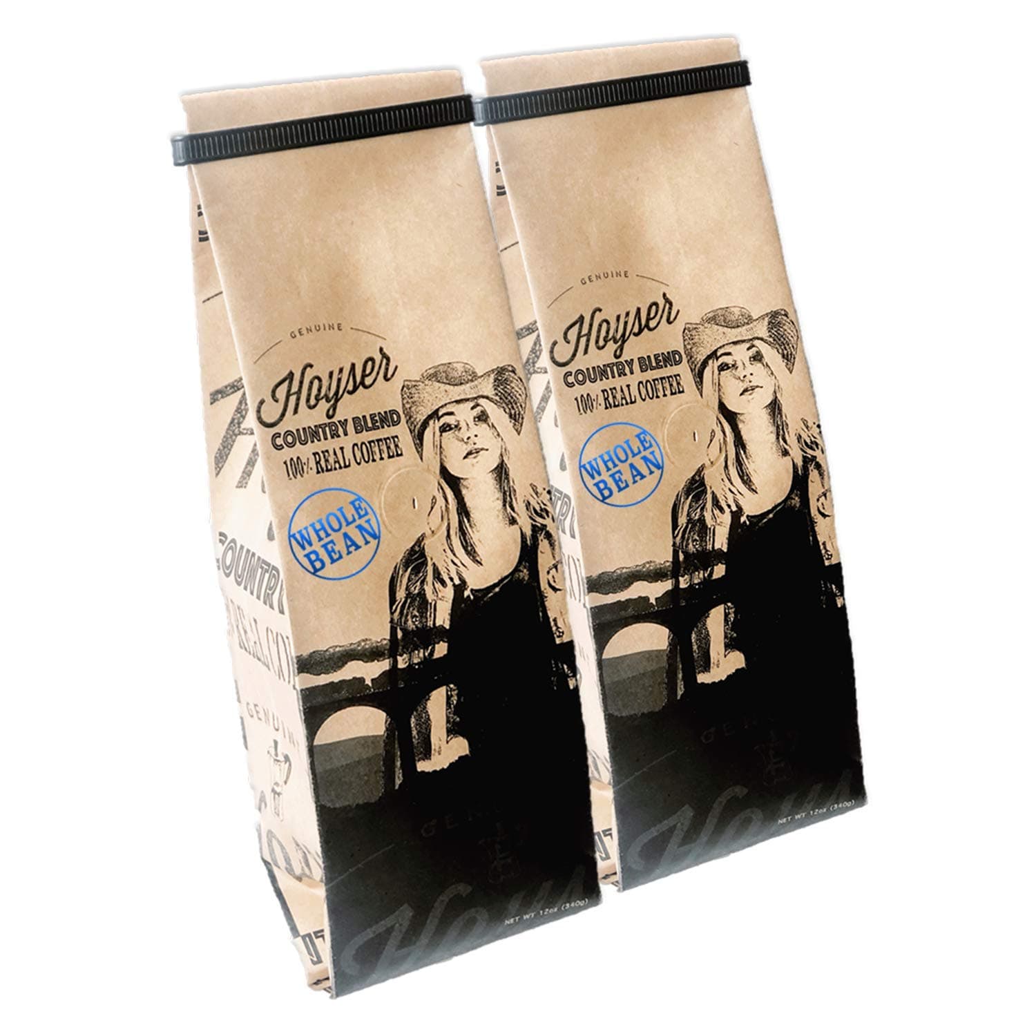 Hoyser Country BlendWhole Bean - Premium Specialty Arabica 100% Real Coffee, Rich, Bold Medium Roast 12 oz (2 Pack)