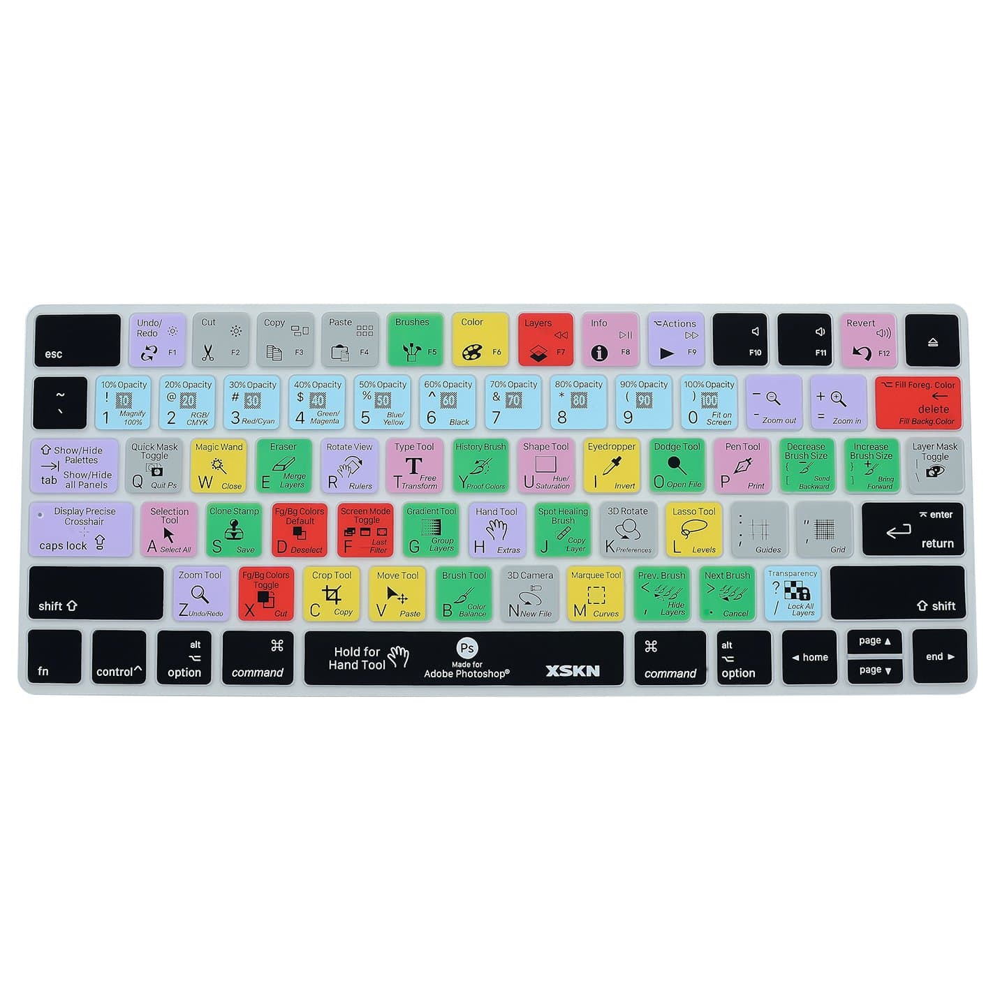 XSKN Magic Keyboard Photoshop CC Shortcut Keyboard Cover, XSKN Durable PS Hotkeys Silicone Keyboard Skin for Apple Magic Keyboard MLA22LL/A (US Version)